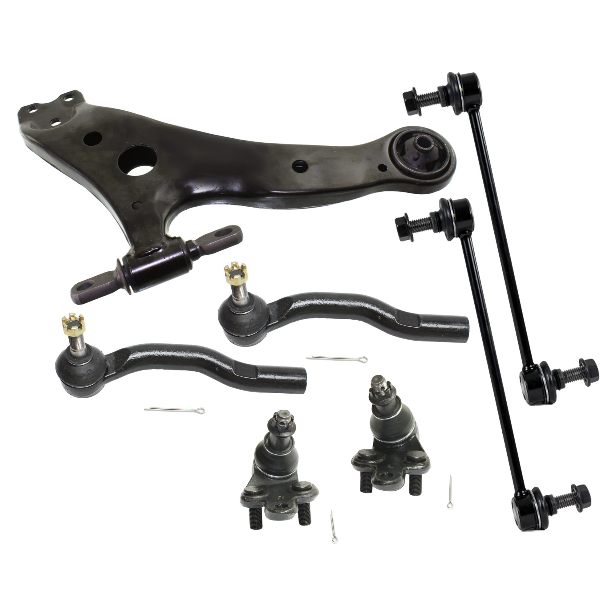 AM HIGHLANDER 01-03 ES300-02-03 FRONT SUSPENSION KIT 7 pc Kit with Control Arm Ball Joint Tie Rod End and Sway Bar Link SKU KIT 080624-20 OEM 104308-1014884-2601571-5051