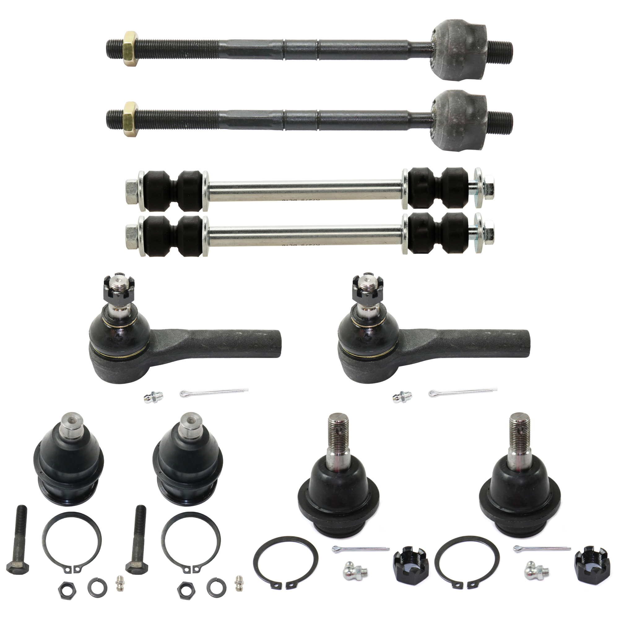 AM EXPLORER SPORT TRAC 01-05 EXPLORER SPORT 01-03 FRONT SUSPENSION KIT 10 pc kit with Ball Joint Shock Absorber and Strut Assembly Sway Bar Link and Tie Rod End SKU KIT 080624-23 OEM 104222-285019-1016769-2601460
