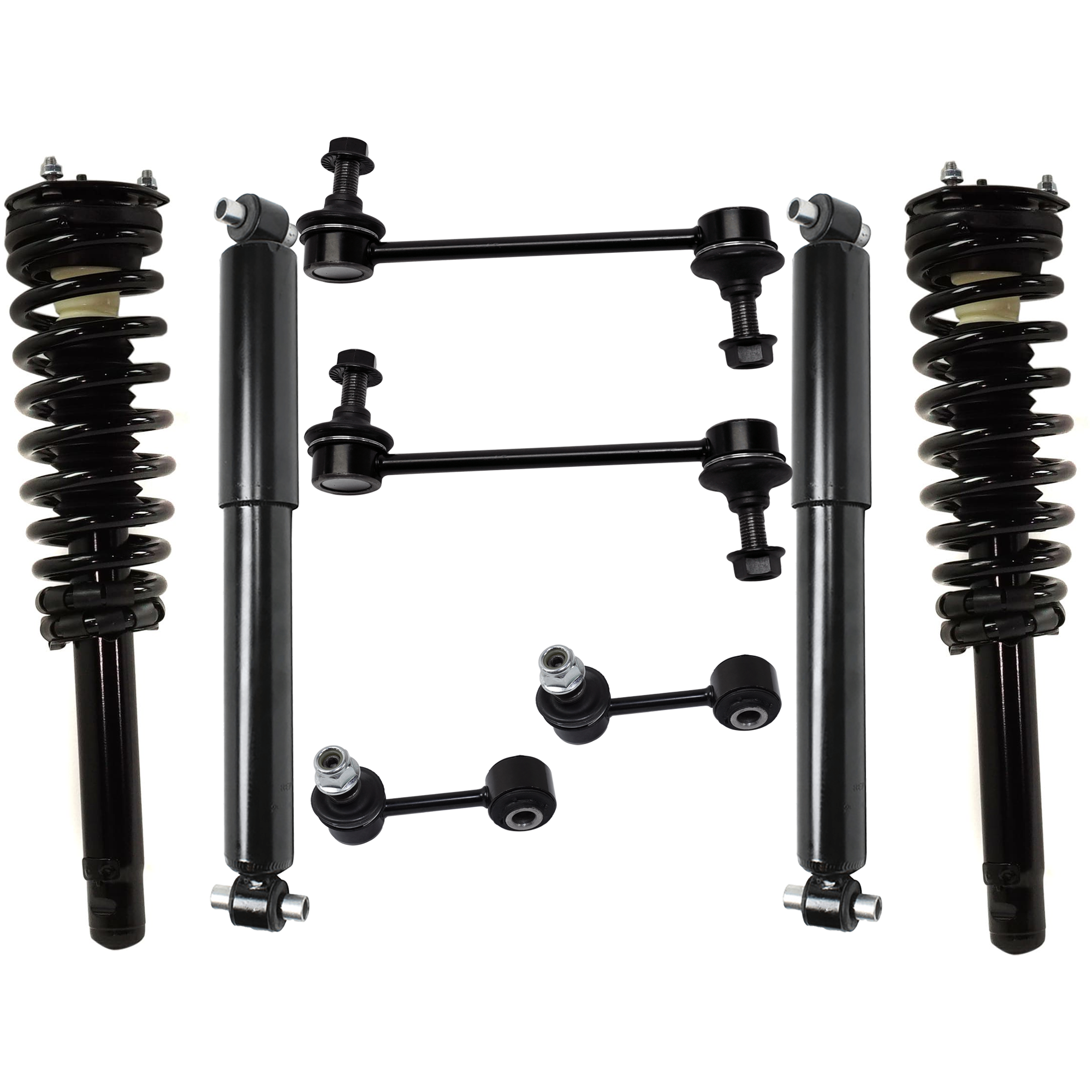 AM FUSION 10-12 MILAN 10-11 FRONT AND REAR SHOCK AND FULLY LOADED STRUT RH AND LH 8 pc kit with Sway Bar Link SKU KIT 080724-08 OEM AE5Z18125A 6E5Z18125BA ASTL22