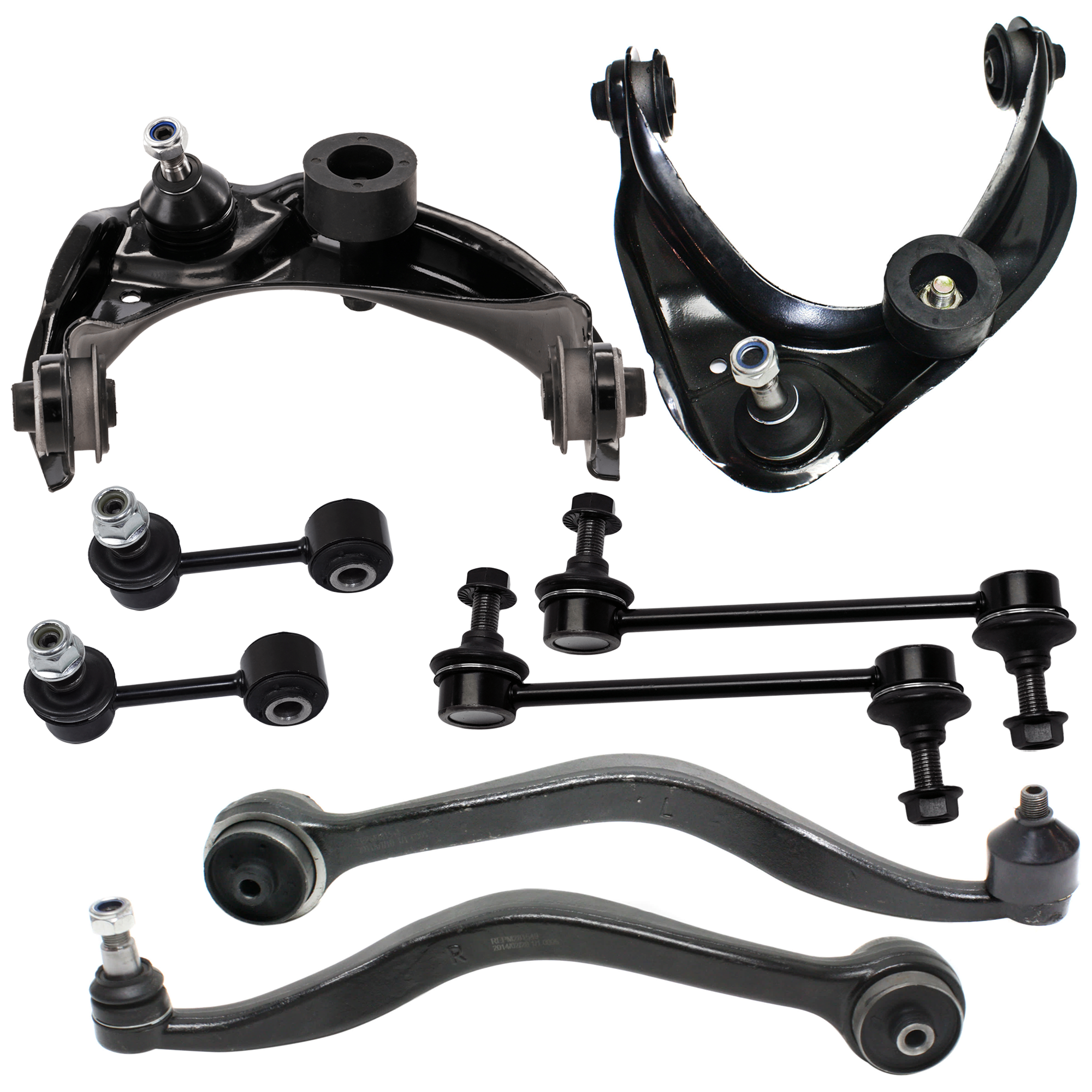 AM MKZ 09-12 FUSION 10-12 FRONT CONTROL ARM RH AND LH Upper and Lower Rearward w ball joint s 8 pc Kit with Sway Bar Link SKU KIT 080724-24
