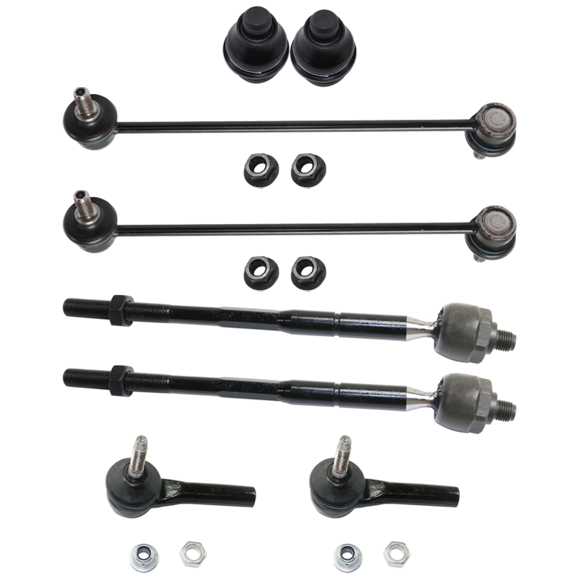 AM CALIBER 07-12 COMPASS PATRIOT 07-17 FRONT SUSPENSION KIT 8 pc Kit with Ball Joint Sway Bar Link and Tie Rod End SKU KIT 080724-40 OEM 2601724-5051417-45D2401-46D240