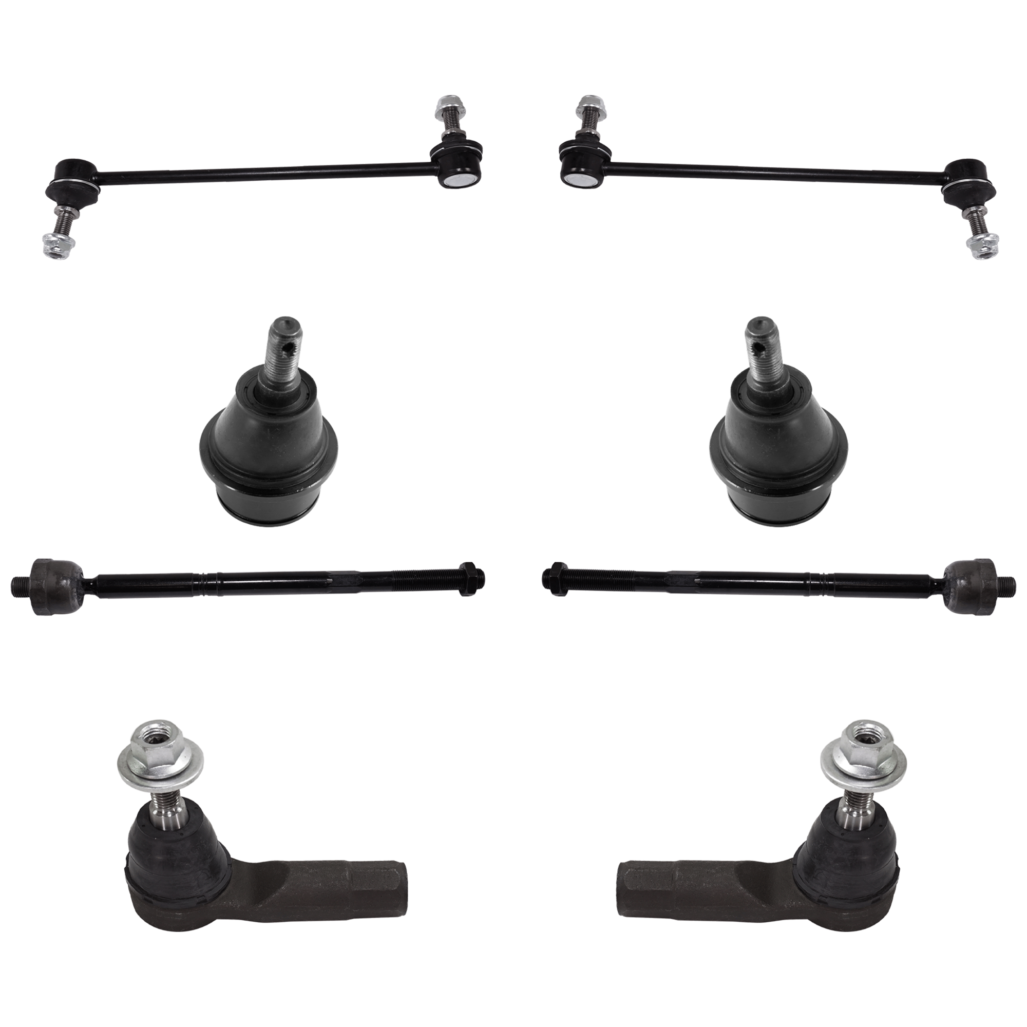 AM CHEROKEE 14-23 FRONT SUSPENSION KIT 8 pc kit w Ball Joint Sway Bar Link and Tie Rod End SKU KIT 080724-46 OEM FA500287-04877888AF BJ96115 MS