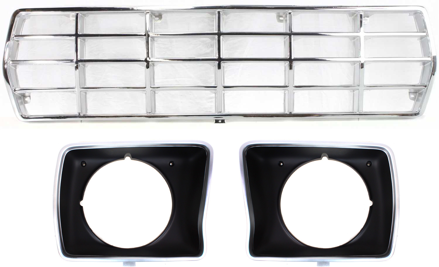 AM BRONCO F SERIES 78-79 GRILLE 3 pc Kit with Headlight Doors SKU KIT 080817-112 Partslink FO1200111 FO2512102 FO2513102 OEM D8TZ8150C D8TZ13064B D8TZ13064