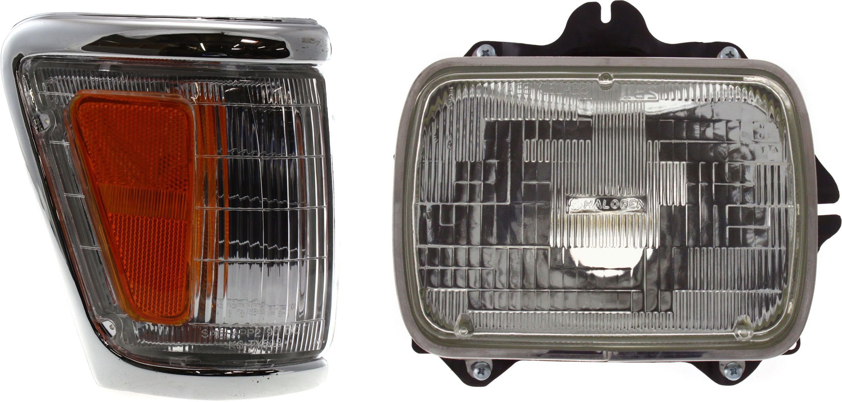 AM TOYOTA PICKUP 92-95 HEAD LAMP RH Assembly Halogen 2 pc Kit with Corner Light SKU KIT 080817-114 Partslink TO2501117 TO2521131 OEM 8111089155-8111080367-81610351