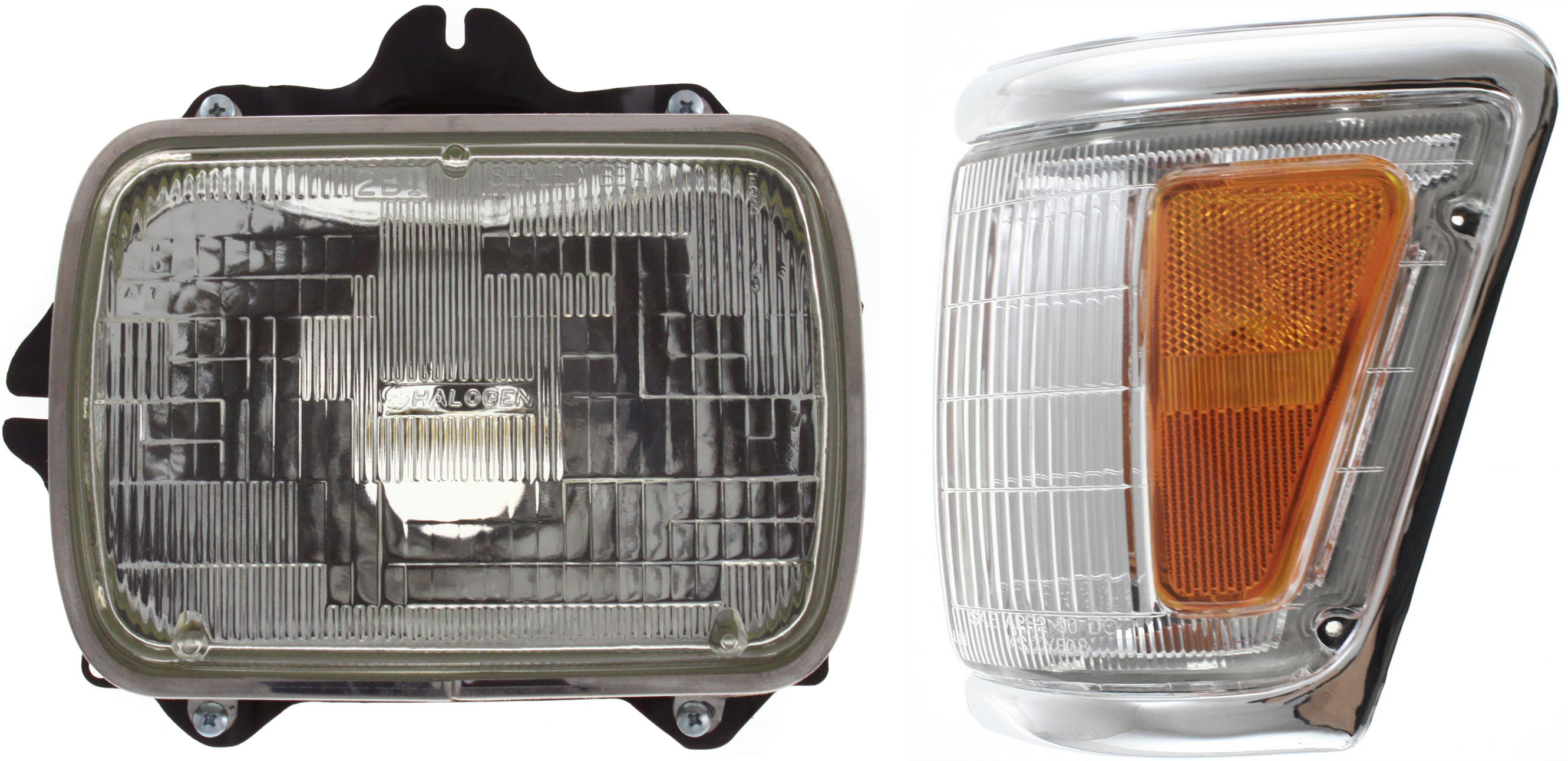 AM TOYOTA PICKUP 92-95 HEAD LAMP LH Assembly Halogen 2 pc Kit with Corner Light SKU KIT 080817-115 Partslink TO2500113 TO2520129 OEM 8115089155-8115080361-81620351
