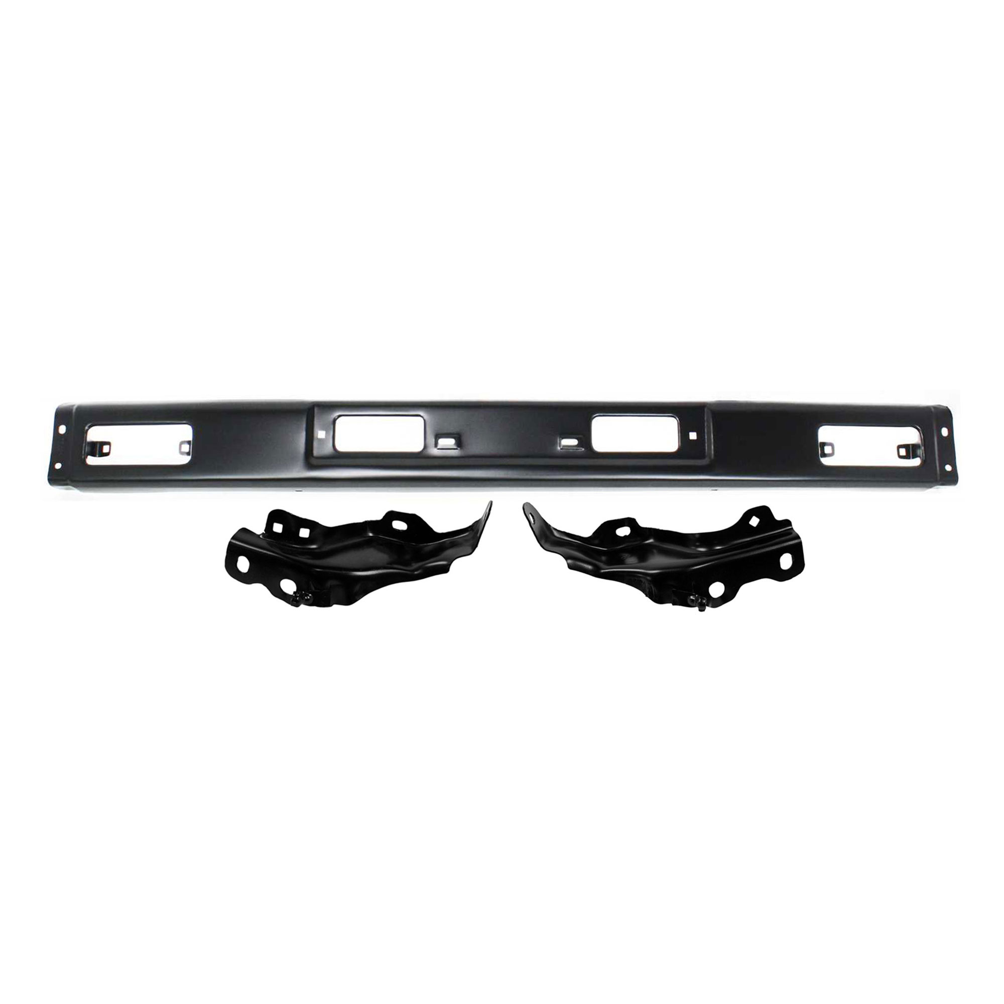 AM TOYOTA PICKUP 84-88 FRONT BUMPER Painted Black 3 pc kit with Bumper Bracket 2WD SKU KIT 080817-129 Partslink TO1002114 TO1066104 TO1067104 OEM 5211189134-5201289108-52011891