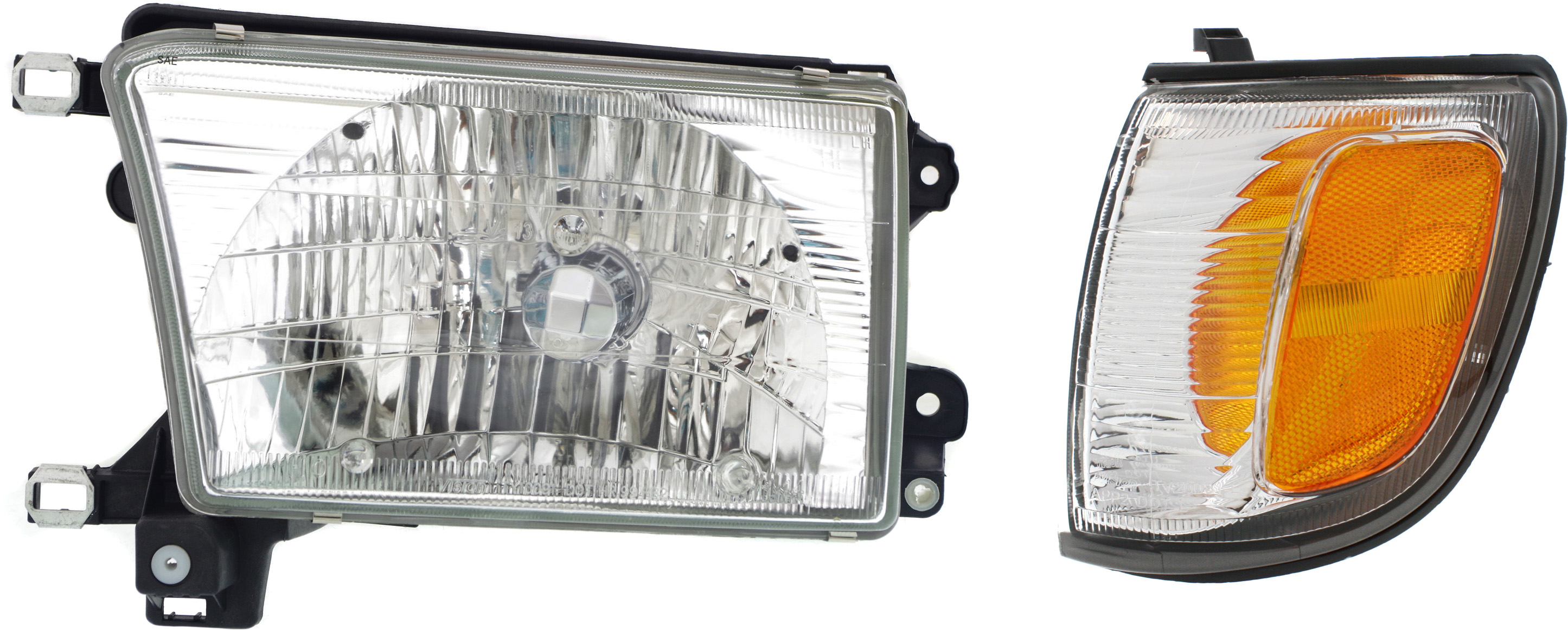 AM 4RUNNER 99-02 HEAD LAMP LH Assembly Halogen 2 pc Kit with Corner Light SKU KIT 080817-134 Partslink TO2502128 TO2520157 OEM 8115035300-8162035340