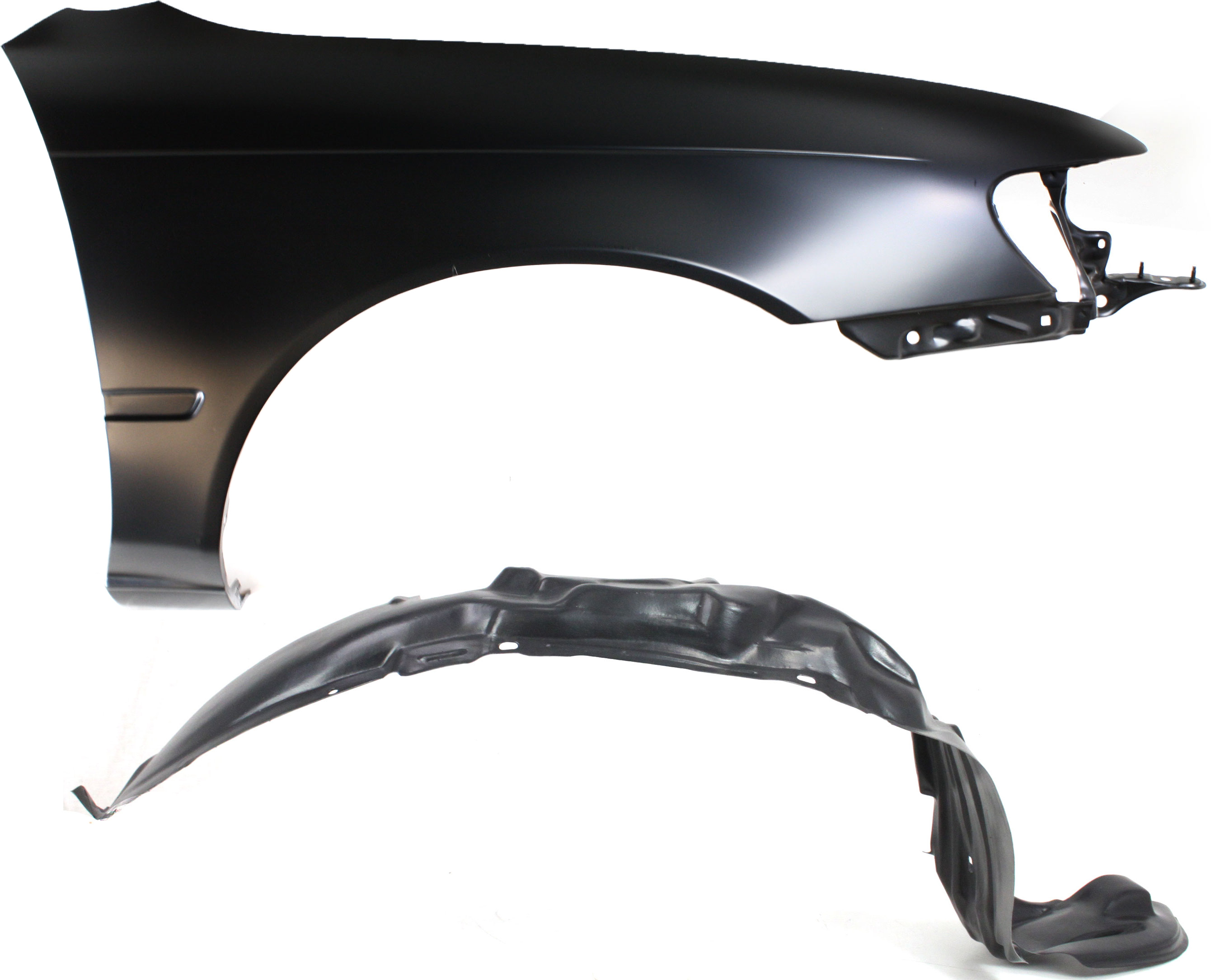 AM COROLLA 93-97 FRONT FENDER RH 2 pc Kit Primed with Fender Liner Japan USA Built Sedan Wagon SKU KIT 080817-146 Partslink TO1241102 TO1249104 OEM 5380102050-5387512210