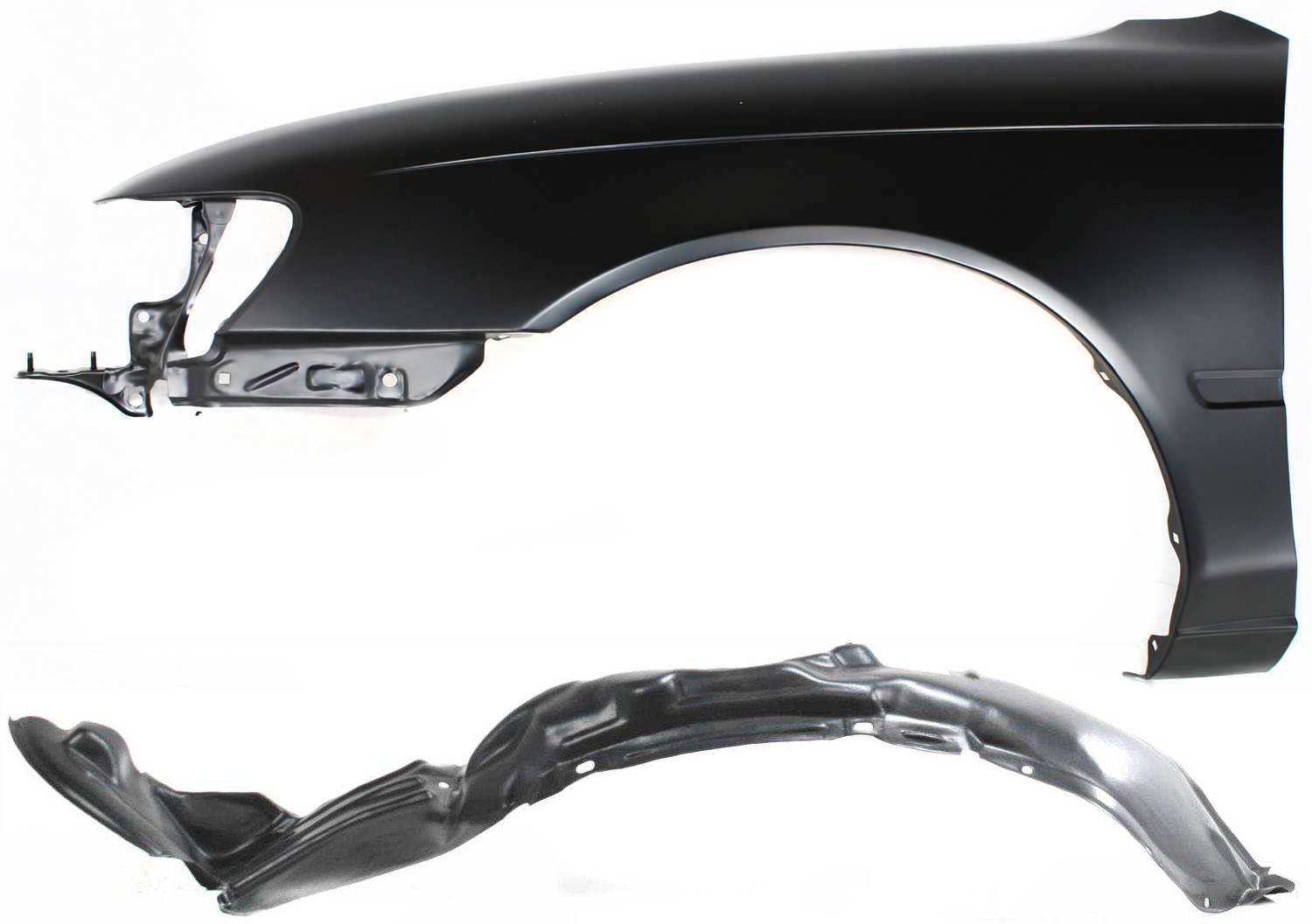 AM COROLLA 93-97 FRONT FENDER LH 2 pc Kit Primed with Fender Liner Japan USA Built Sedan Wagon SKU KIT 080817-147 Partslink TO1240102 TO1248104 OEM 5380202050-5387612200