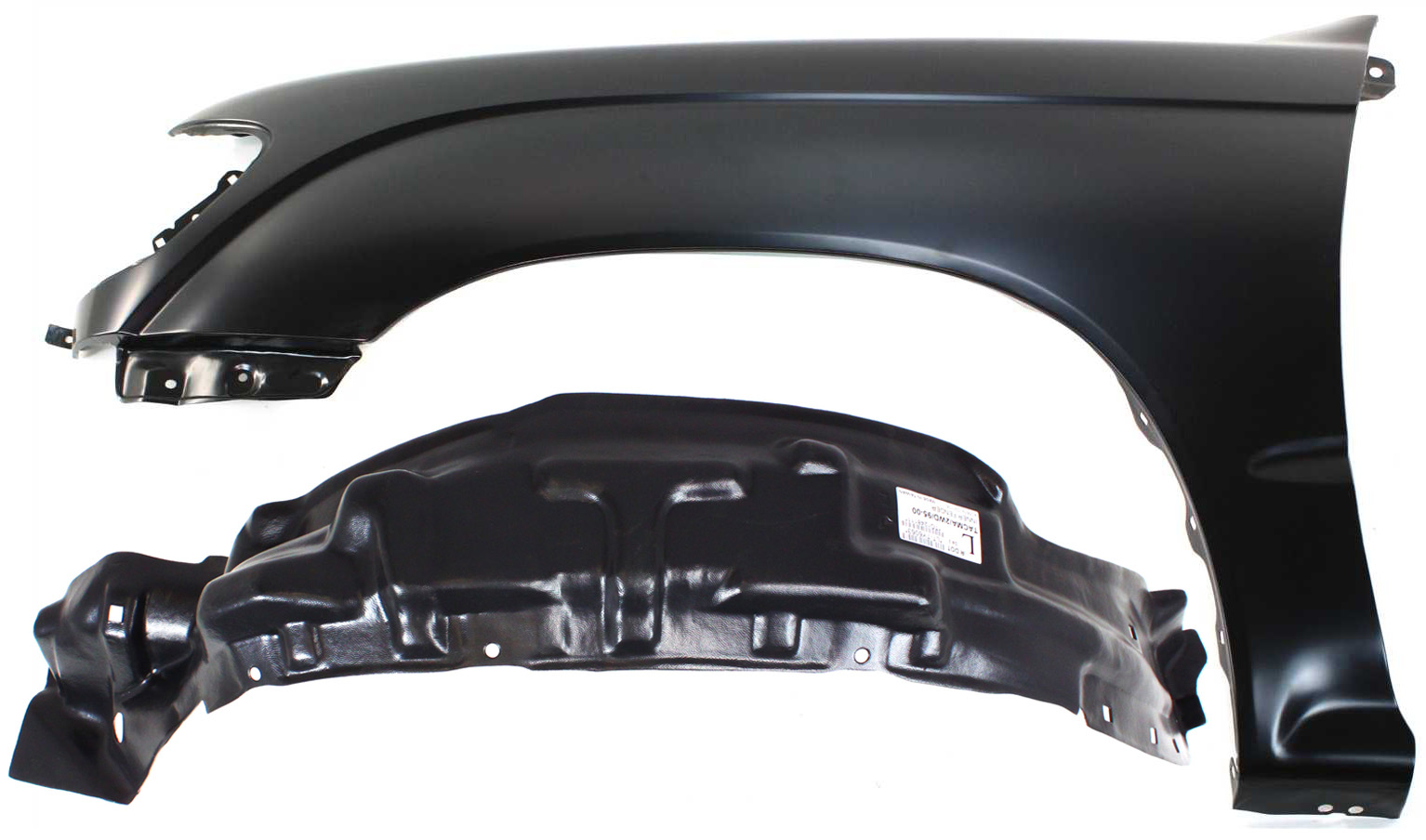 AM TACOMA 95-00 FRONT FENDER LH 2 pc Kit Primed with Fender Liner 2WD w o Pre Runner Model SKU KIT 080817-148 Partslink TO1240158 TO1248111 OEM 5381204061-5387604031