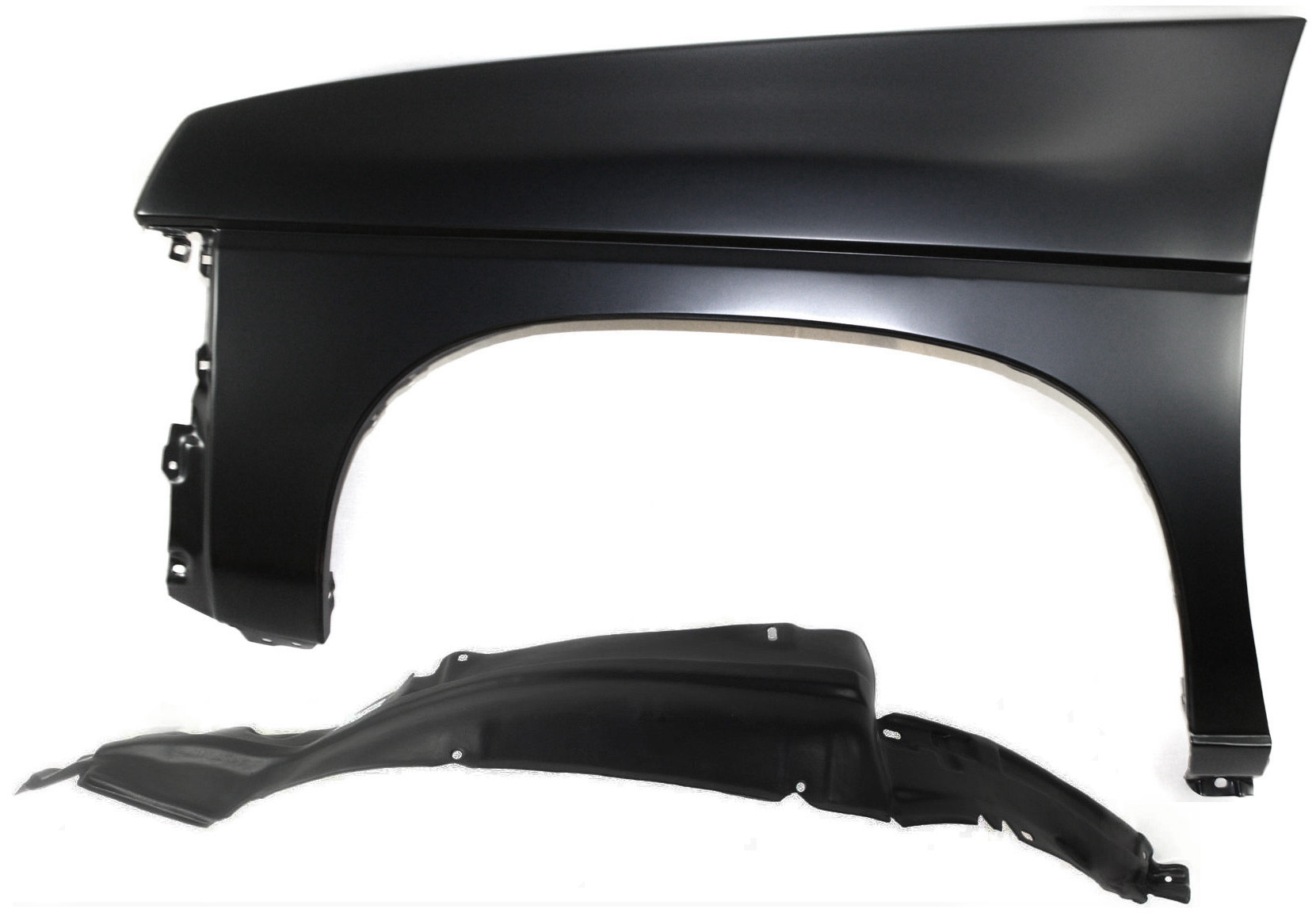 AM NISSAN PICKUP 86-97 FRONT FENDER LH 2 pc Kit Primed with Fender Liner 2WD SKU KIT 080817-152 Partslink NI1240118 NI1248103 OEM 6311392G31-6388101G02