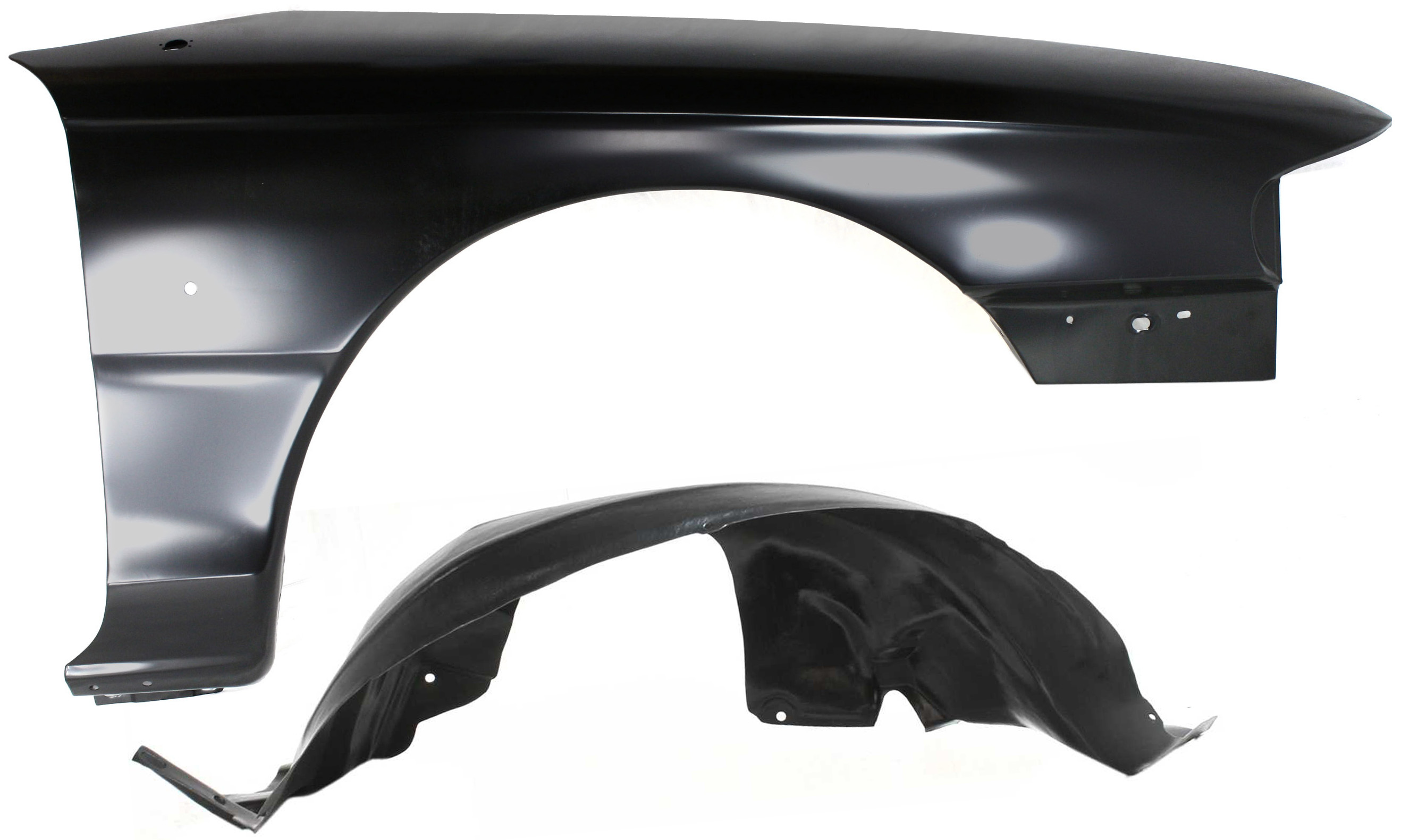 AM MUSTANG 94-98 FRONT FENDER RH 2 pc Kit Primed with Fender Liner SKU KIT 080817-154 Partslink FO1241169 FO1251110 OEM F6ZZ16005AA F4ZZ16102B