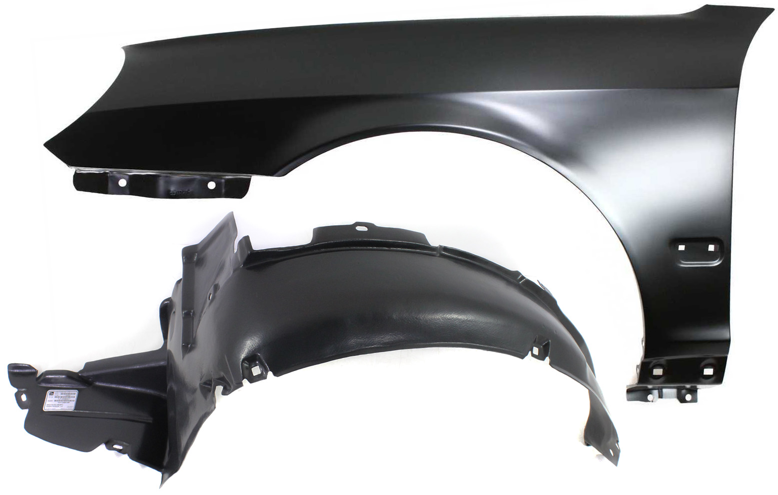 AM SONATA 02-05 FRONT FENDER LH 2 pc Kit Primed with Fender Liner SKU KIT 080817-178 Partslink HY1240130 HY1248108 OEM 663113D300-868113D000