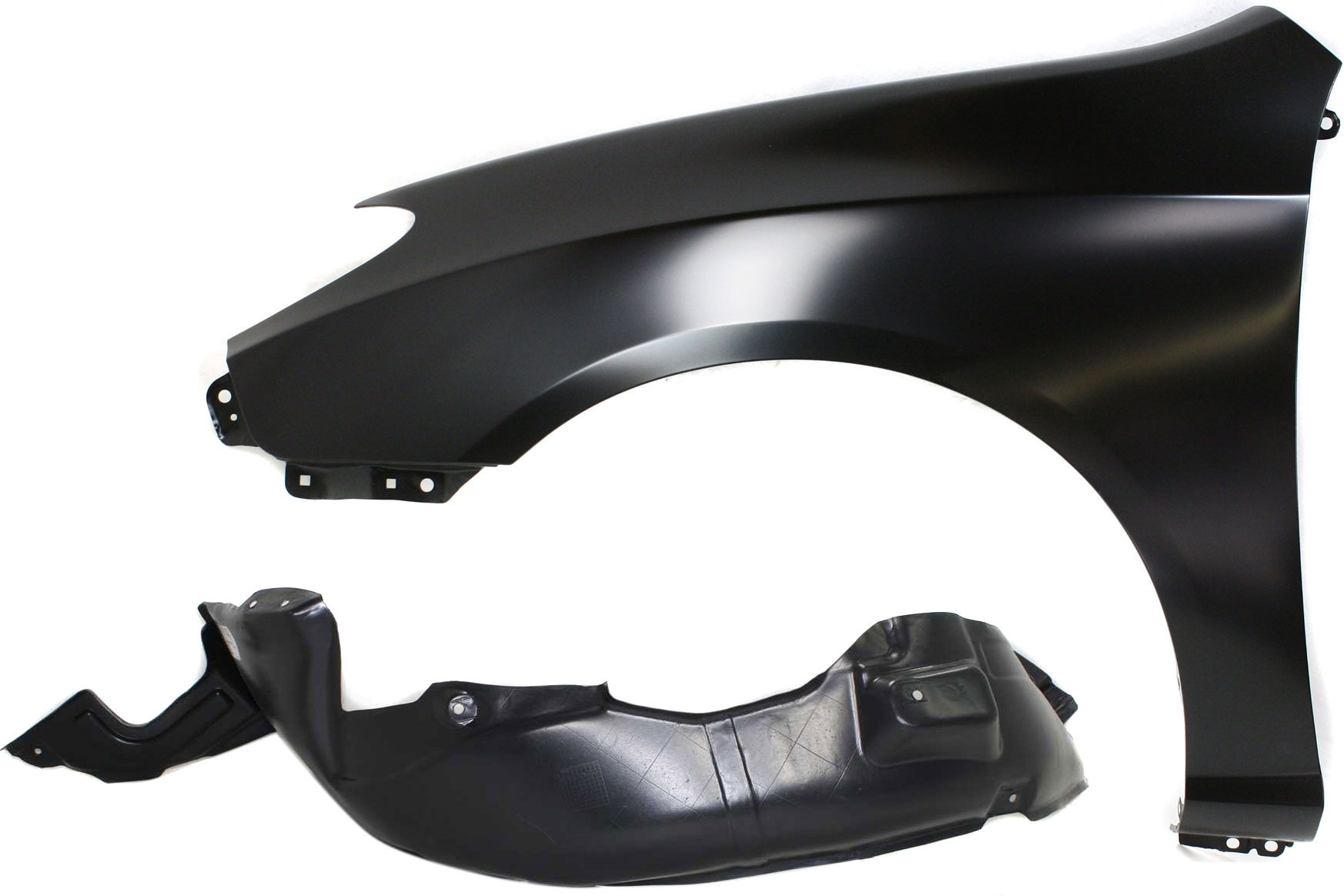 AM ELANTRA 07-10 FRONT FENDER LH 2 pc Kit Primed Sedan w Fender Liners SKU KIT 080817-182 Partslink HY1240138 HY1250112 OEM 663112H022-868112H010