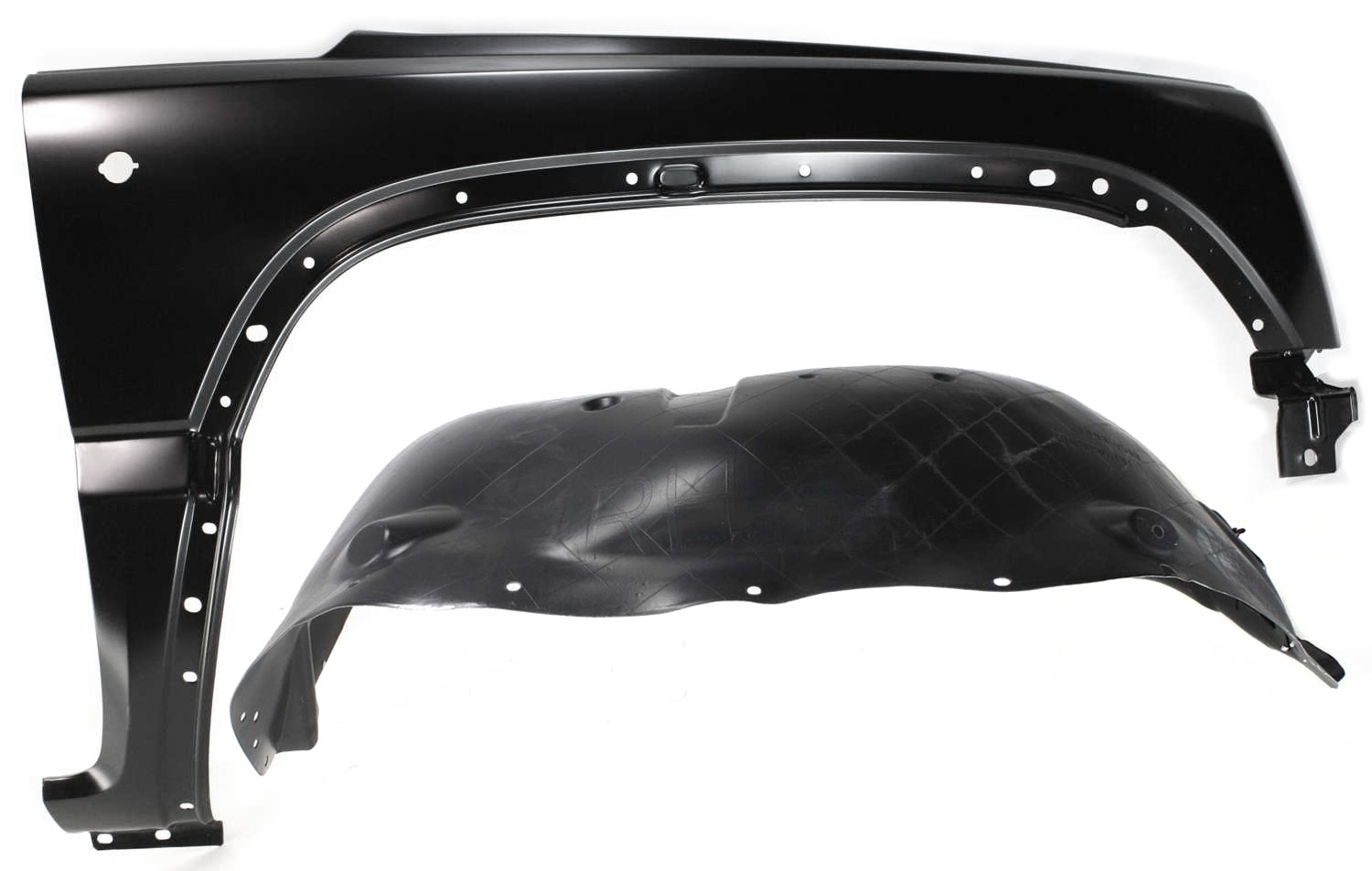 AM LIBERTY 02-04 FRONT FENDER RH 2 pc Kit Primed with Fender Liner SKU KIT 080817-186 Partslink CH1241231 CH1249118 OEM 55177100AD 55360144AG