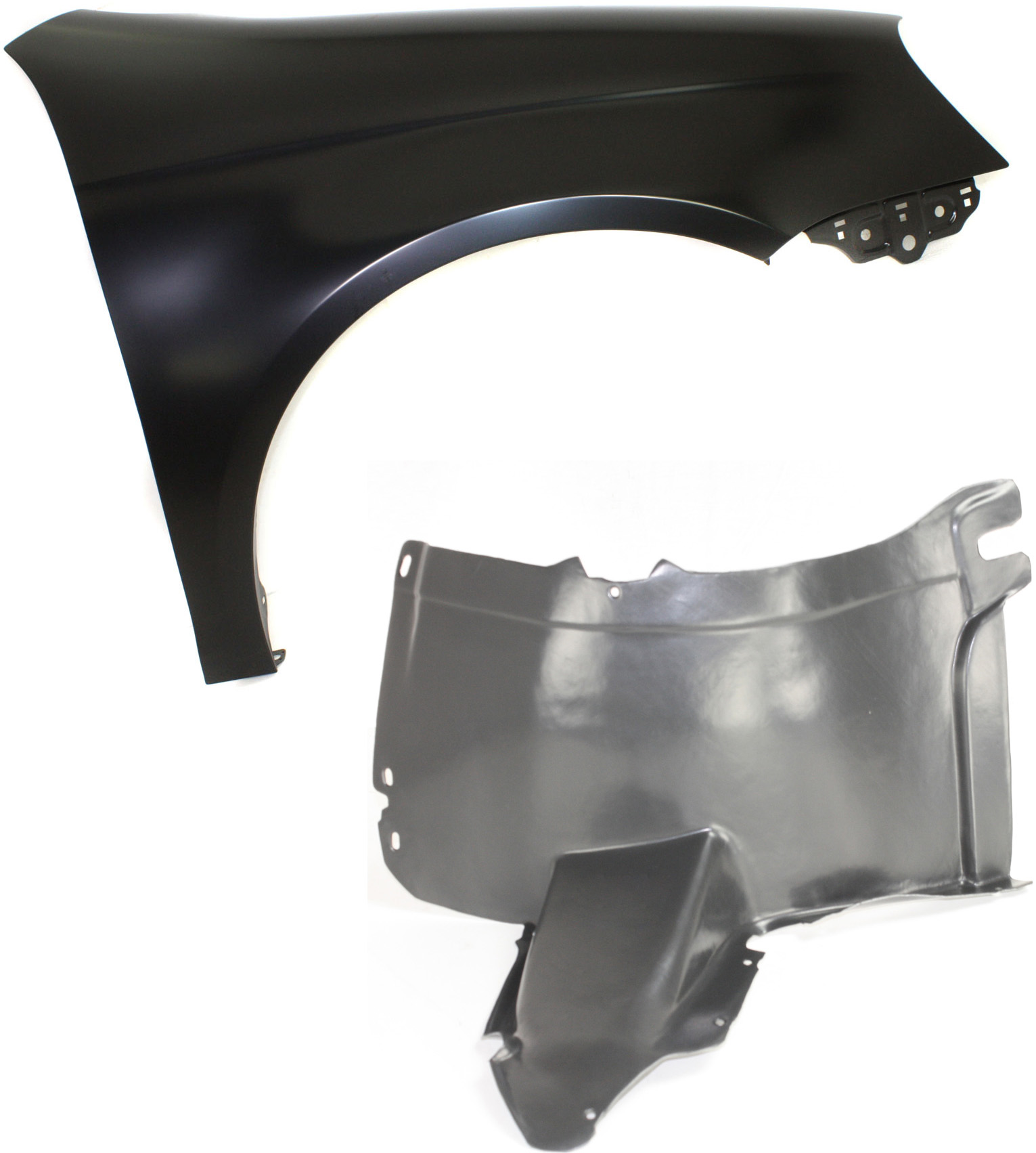 AM JETTA 05-10 FRONT FENDER RH 2 pc Kit Primed with Fender Liner Front Section SKU KIT 080817-206 Partslink VW1241135 VW1251107 OEM 1K5821022A 1K0805912E 1K080591