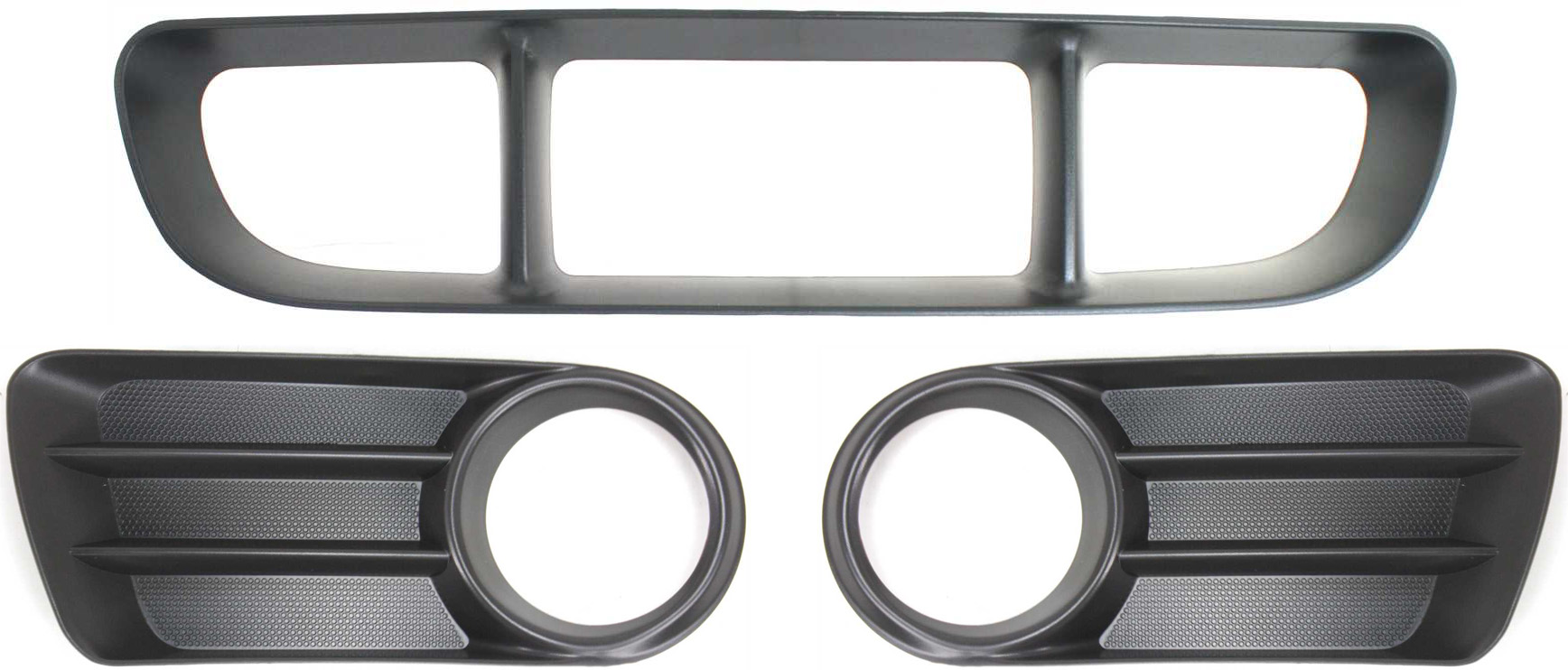 AM EXPLORER 02-05 FRONT BUMPER GRILLE Center 3 pc Kit with Fog Light Trim SKU KIT 080817-69 Partslink FO1036107 FO1036105 FO1036106 OEM 1L2Z17K945AAA 1L2Z17K946BAB 1L