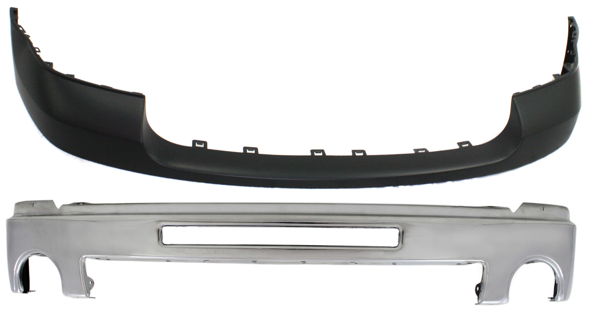 AM SIERRA 2500 HD 07-10 FRONT BUMPER COVER 2 pc Kit with Bumper SKU KIT 080817-98 Partslink GM1000873 GM1002834 OEM 25783597-15902856