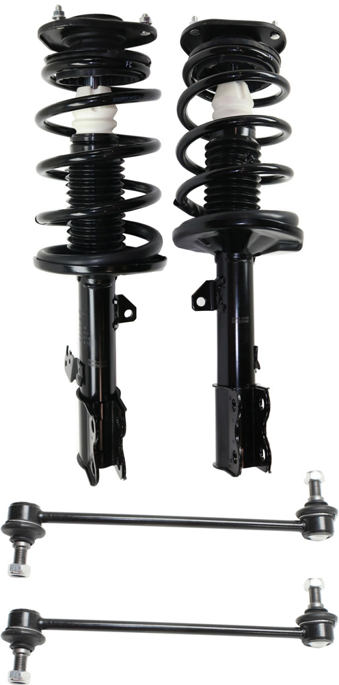 AM COROLLA 03-08 FRONT SUSPENSION KIT RH AND LH 4 pc Kit with Loaded Struts and Sway Bar Links SKU KIT 080818-03 OEM SR4069-4852009A20-48520A9190-1