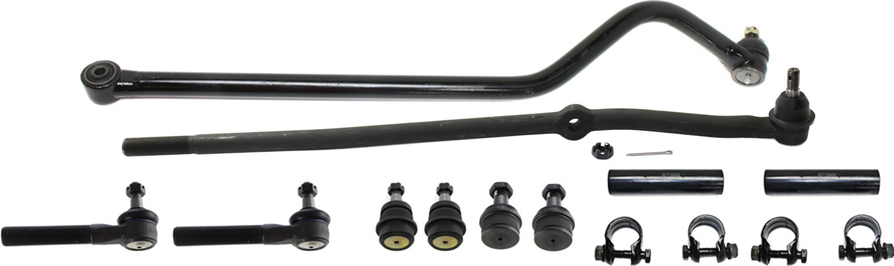 AM RAM 1500-2500 P U 98-99 FRONT SUSPENSION KIT 10 pc kit with Ball Joints Tie Rod Adjusting Sleeves Tie Rod Ends and Track Bar SKU KIT 080818-13 OEM 10253-288001-288004-305113