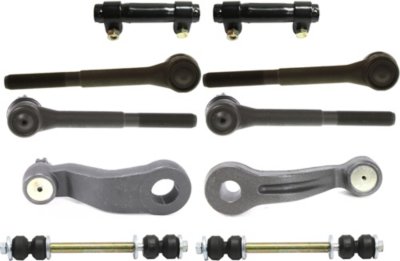 AM C K FULL SIZE P U 93-00 FRONT IDLER ARM 10 pc kit with Pitman Arm Sway Bar Links Tie Rod Adjusting Sleeves and Tie Rod Ends SKU KIT 080818-20 OEM 190142-986008-2683691-45011