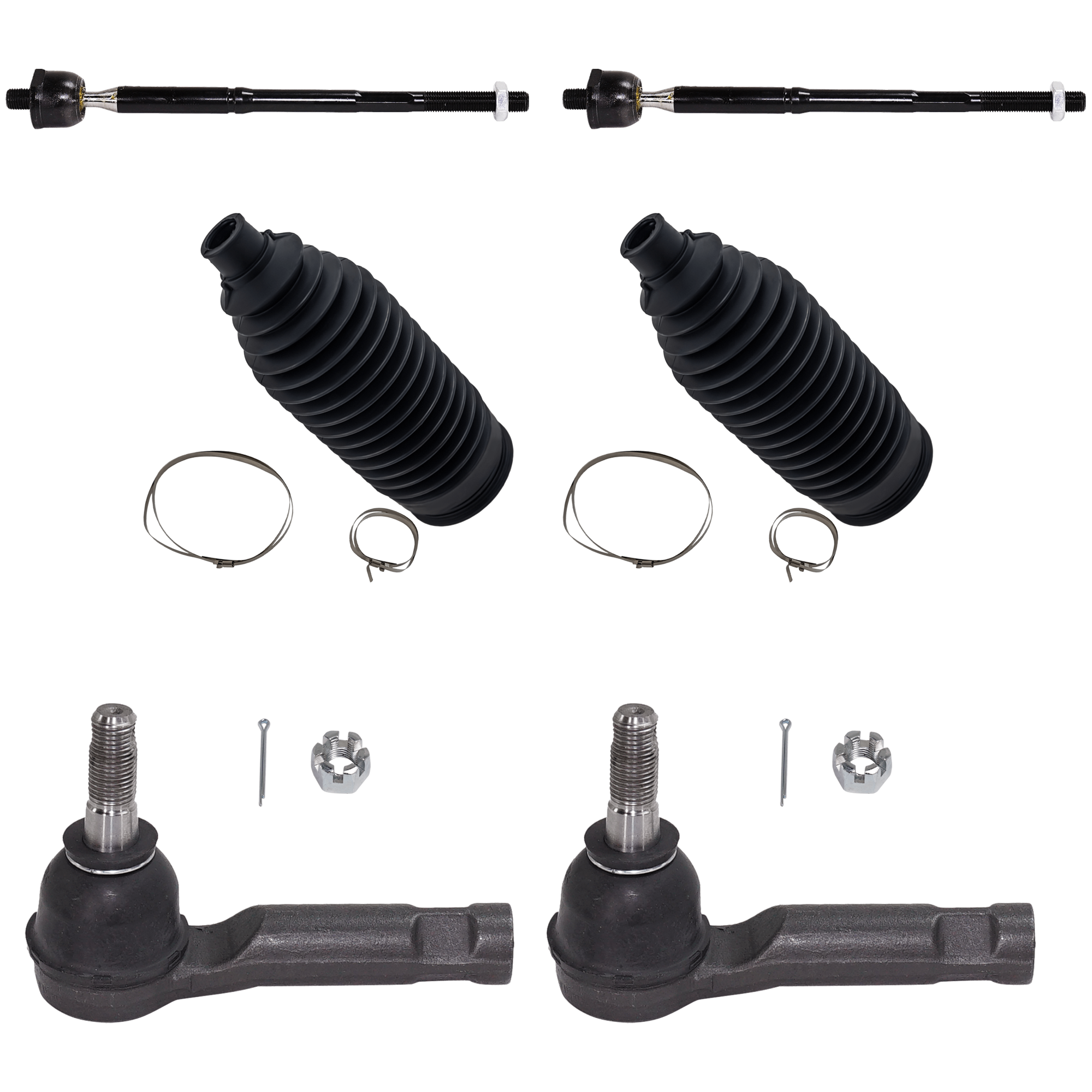 AM CX 5-13-16 STEERING RACK BOOT 6 pc kit with Tie Rod End SKU KIT 080824-06 OEM 4553508010-53534SZAA02-1017890