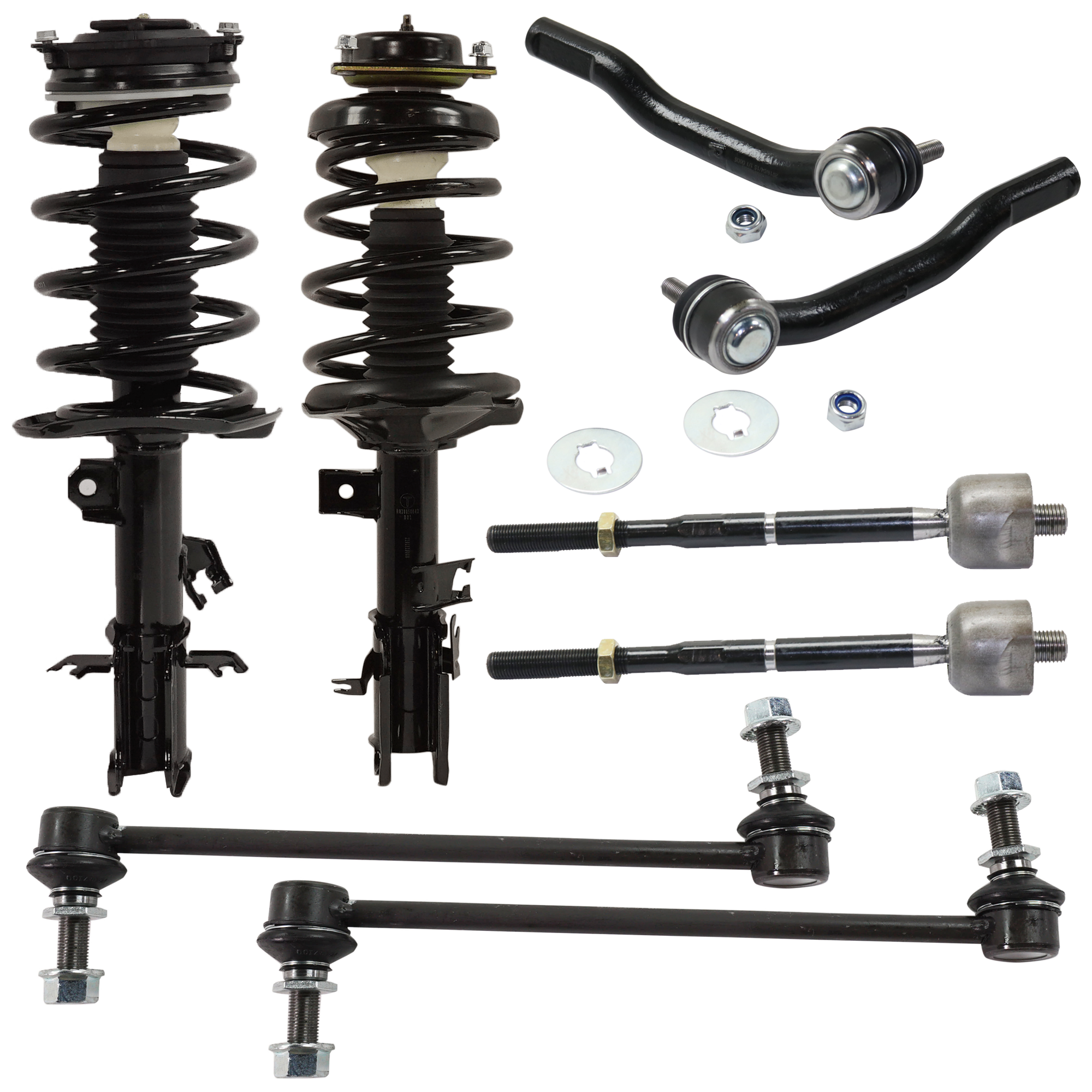 AM SENTRA 14-14 FRONT SUSPENSION KIT 8 pc kit with Shock Absorber and Strut Assembly Sway Bar Link and Tie Rod End SKU KIT 080824-24 OEM 172948-2333476L 34NS1141 E4303