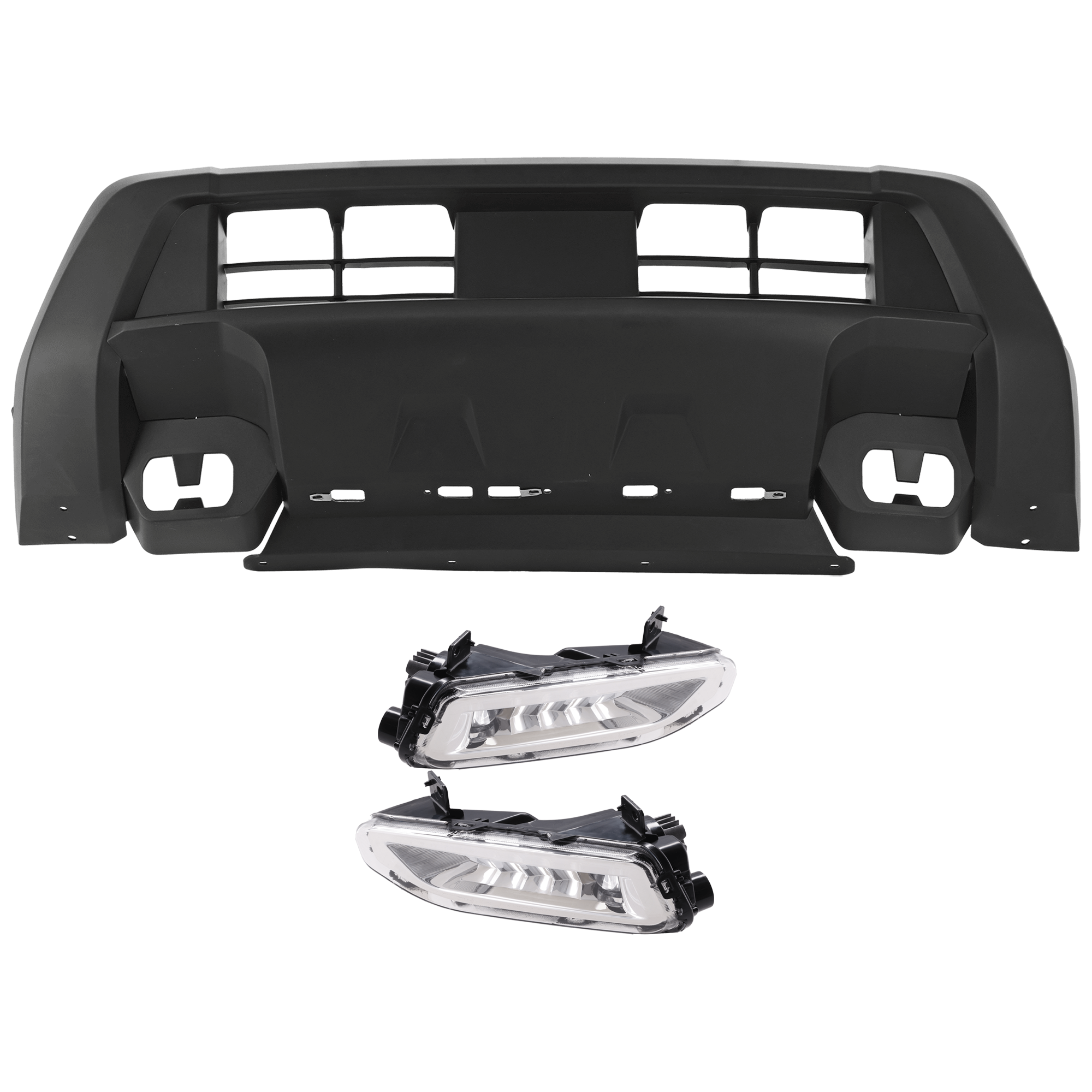 AM FRONTIER 22-24 FRONT BUMPER COVER Lower 3 pc Kit Textured S Model 4WD CAPA SKU KIT 080826 RR379 Partslink NI1015103 NI2593141 NI2592141 OEM 620269BU0A 261508996C 26150899