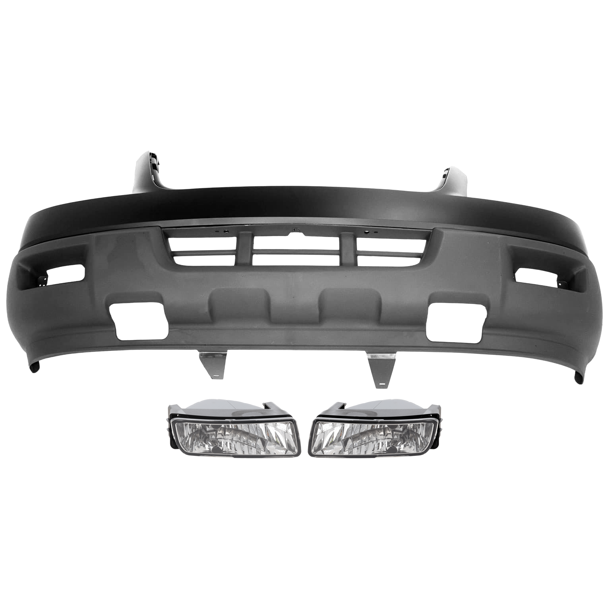 AM EXPEDITION 04-06 FRONT BUMPER COVER 3 pc Kit Primed Top Textured Bottom NBX XLS XLT Models SKU KIT 080826 RR381 Partslink FO1000559 FO2593189 FO2592189 OEM 4L1Z17D957EAA 2L1Z15200AC 2L1Z