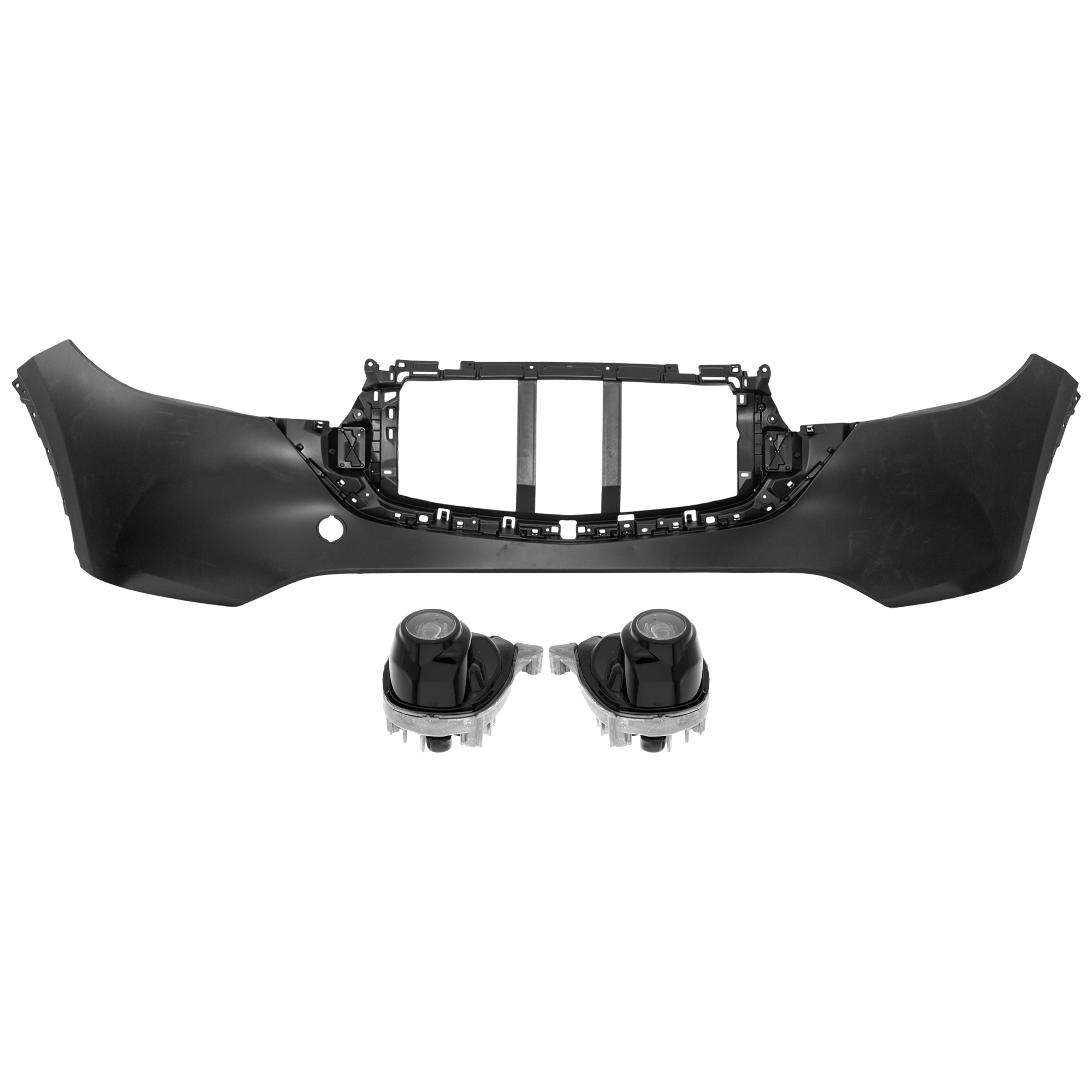 AM CX 5-22-23 FRONT BUMPER COVER 3 pc Kit Primed w o Parking Aid Sensor Holes Hiroshima Plant SKU KIT 080826 RR68 Partslink MA1014102 MA2593128 MA2592128 OEM KSD450031ABB B63B51680A B63B51