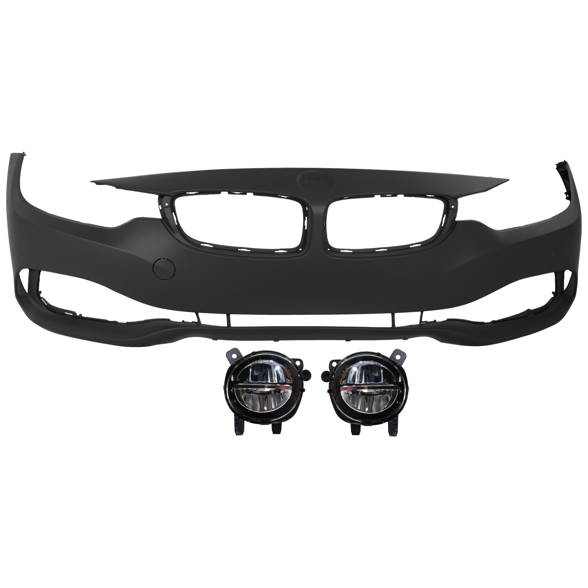 AM 4 SERIES 15-16 FRONT BUMPER COVER 3 pc Kit Primed w o M Sport Pkg 14-19 Convertible Hatchback Coupe w o HLW Holes and PDC Sensor Holes SKU KIT 080826 RR70 Partslink BM1000331 BM2593153 BM2592153 OEM 51117363276-63177315560-631773