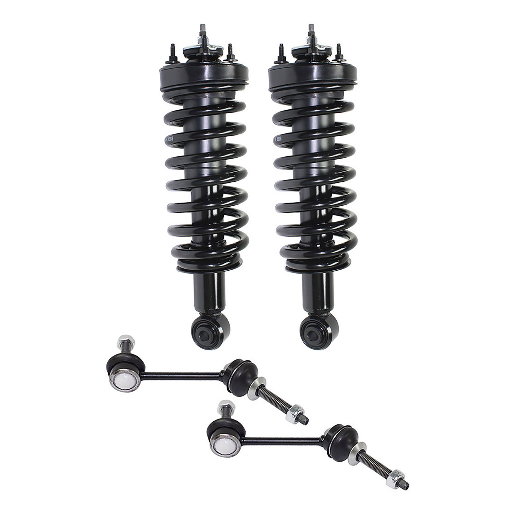 AM CROWN VICTORIA 03-11 FRONT SUSPENSION KIT RH AND LH 4 pc Kit with Loaded Struts and Sway Bar Links SKU KIT 081017-01 OEM BW7Z18125B 7W7Z18124D 18426-26