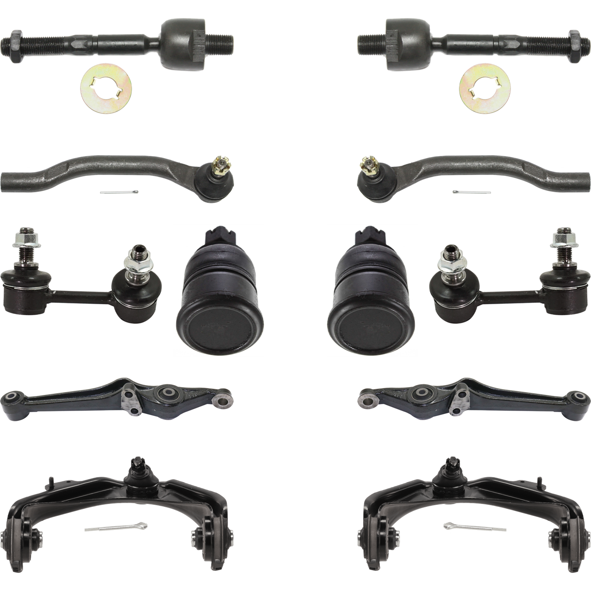 AM ACCORD 98-02 FRONT CONTROL ARM KIT RH AND LH Upper and Lower Front Lower w o ball joint s Upper w ball joint s 12 pc Kit with Ball Joint Sway Bar Link and Tie Rod End SKU KIT 081017-40 Partslink AC4520100 OEM 104170-254006-1014102-2601353