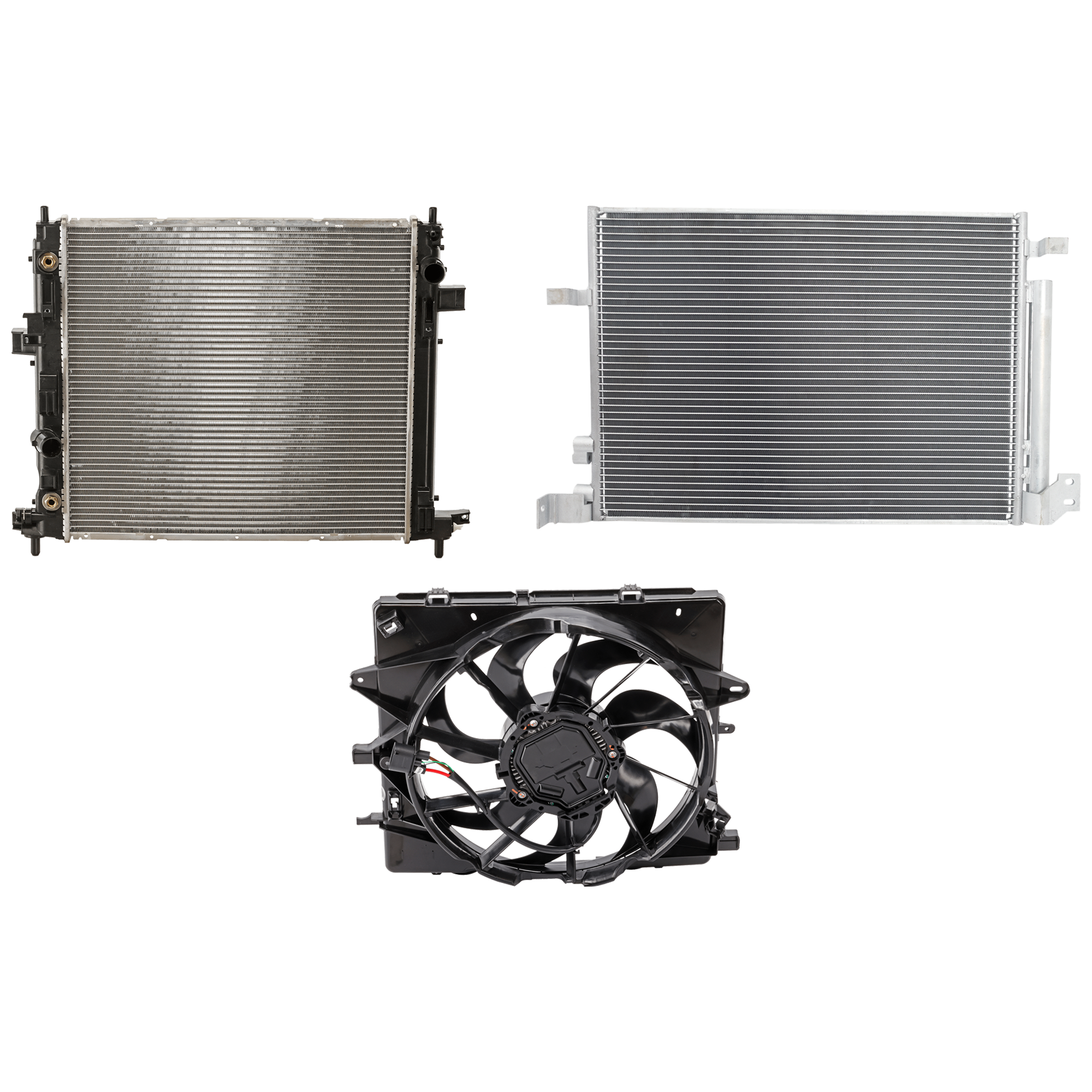 AM CAMARO 21-24 A C CONDENSER RADIATOR COOLING FAN KIT 3 pc kit 2.0L 3.6L Eng. 4 and 6 Cyl. SKU KIT 081024-01 Partslink GM3030314 GM3115342 GM3010586 OEM 84947857-84310377-86774853-843