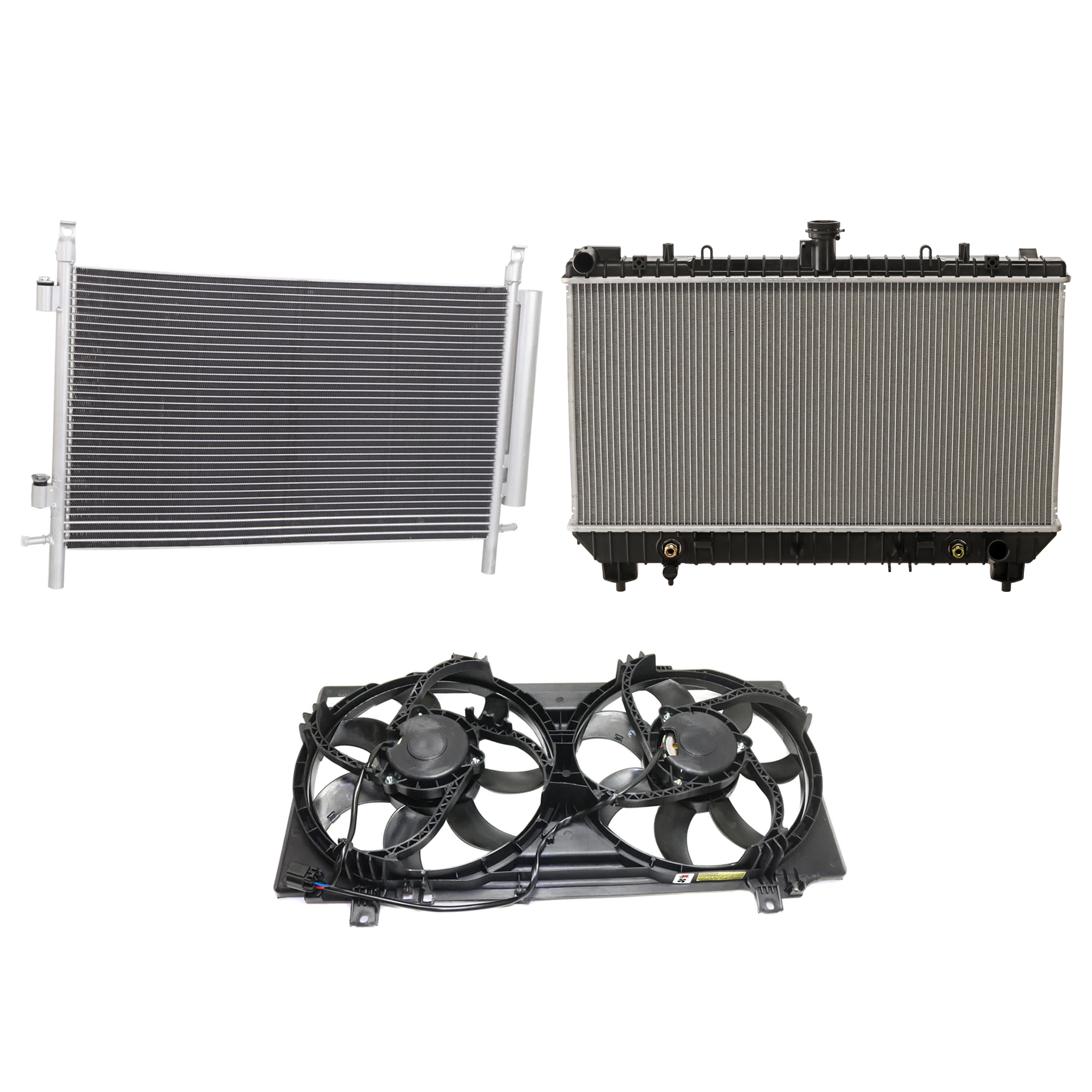 AM CAMARO 10-11 A C CONDENSER RADIATOR COOLING FAN KIT 3 pc kit 6.2L Eng. 8 Cyl. SKU KIT 081024-24 Partslink GM3030286 GM3115229 GM3010535 OEM 20966055-92237366 PFM 92218319