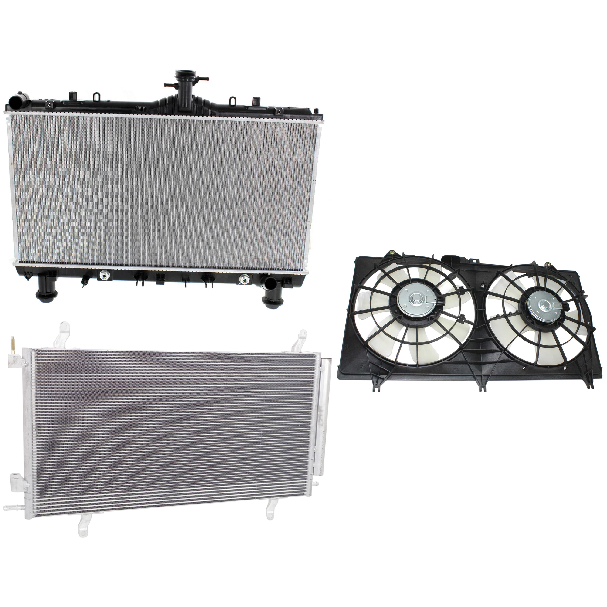 AM CAMARO 12-15 A C CONDENSER RADIATOR COOLING FAN KIT 3 pc kit 3.6L Eng. 6 Cyl. SKU KIT 081024-27 Partslink GM3030302 GM3115265 GM3010554 OEM 23456530-22762592 PFM 21999769