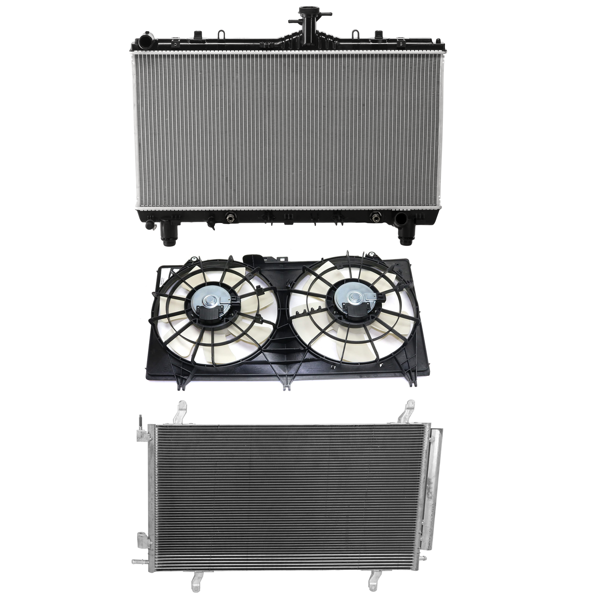 AM CAMARO 12-12 A C CONDENSER RADIATOR COOLING FAN KIT 3 pc kit 6.2L Eng. 8 Cyl. SKU KIT 081024-28 Partslink GM3030302 GM3115245 GM3010556 OEM 23456530-22762592 PFM 22762595