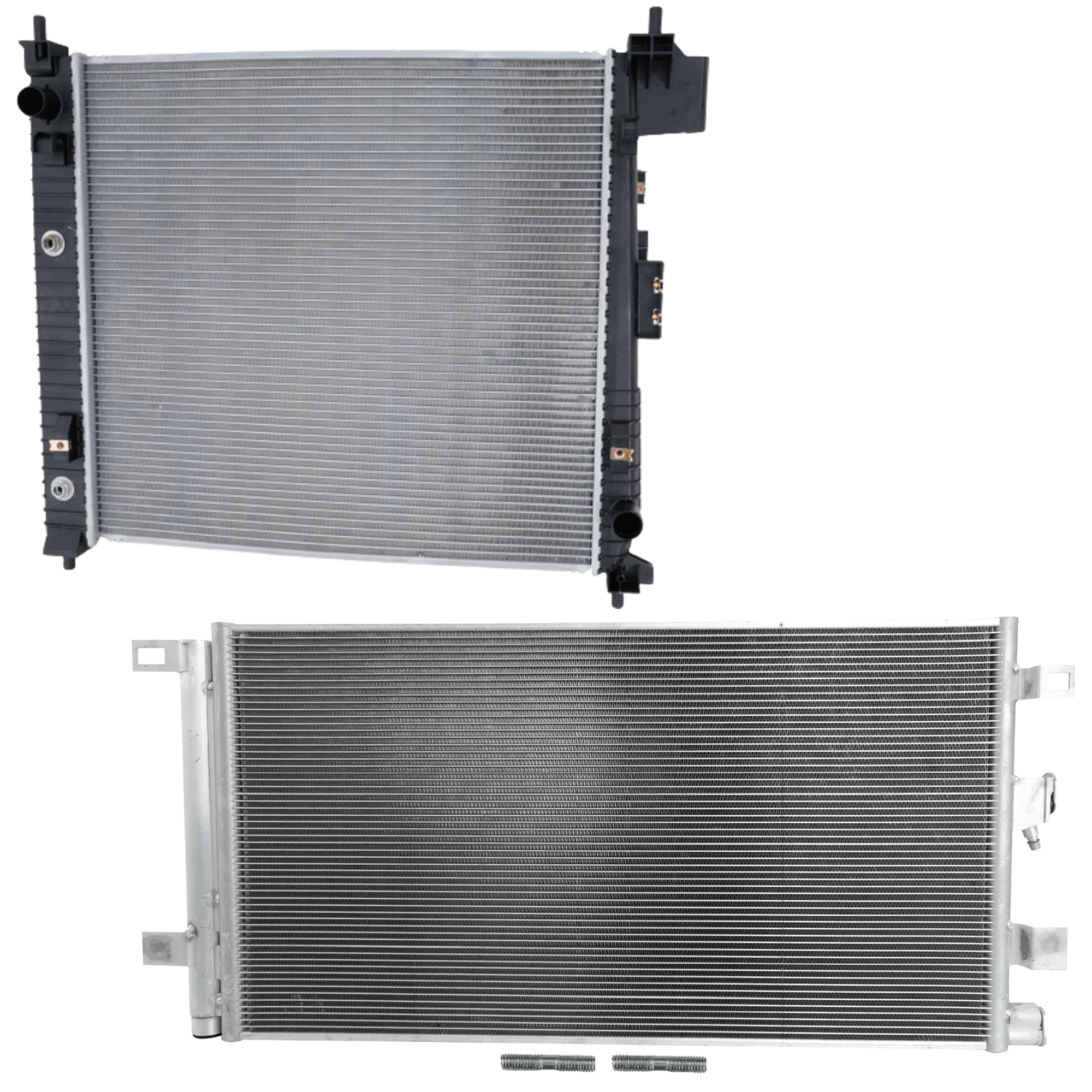 AM ACADIA XT5-23-23 A C CONDENSER RADIATOR KIT 2 pc kit 2.0L Eng. 4 Cyl. SKU KIT 081024-65 Partslink GM3030339 GM3010589 OEM 85557763-84769494-85557760-846