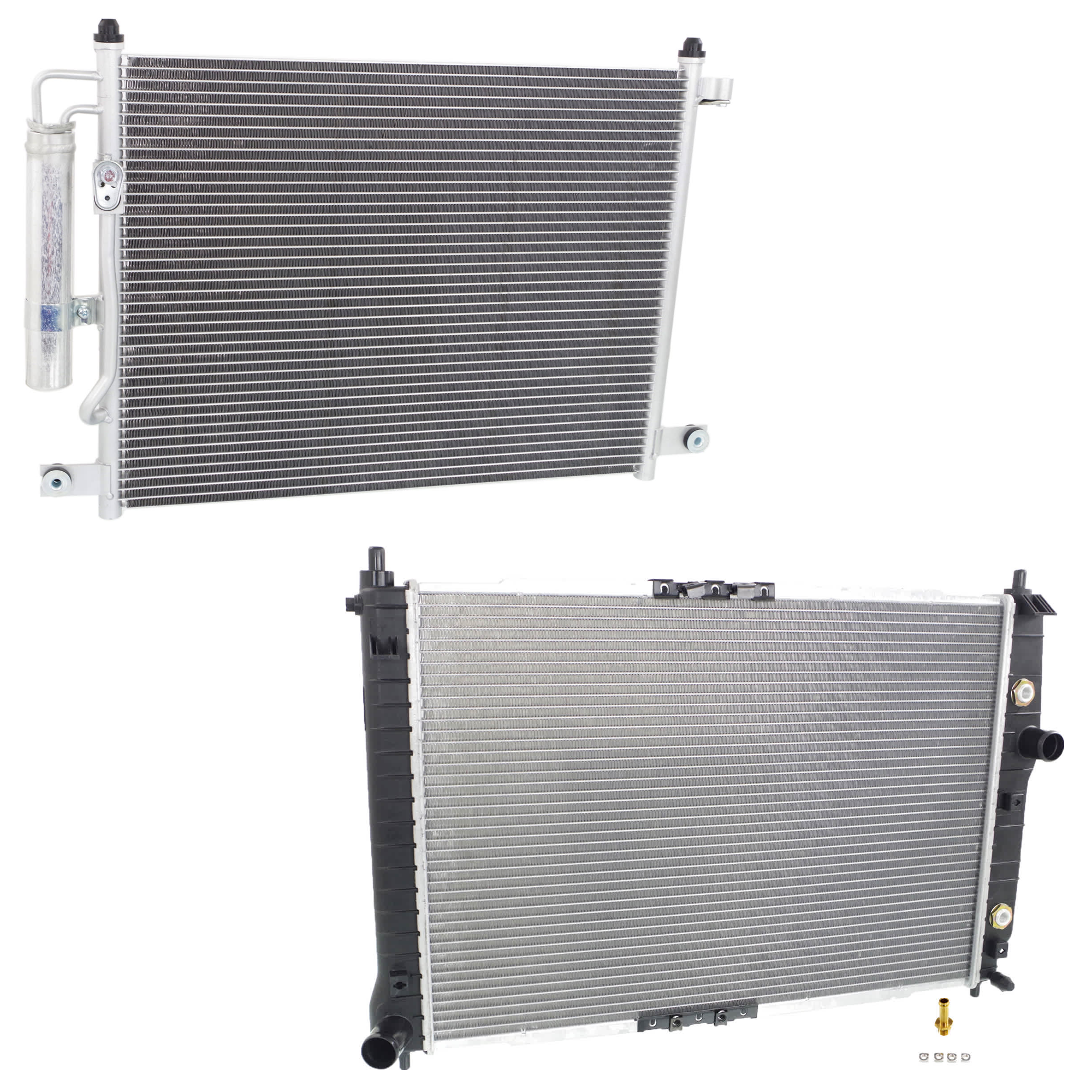 AM AVEO 04-08 WAVE 05-08 A C CONDENSER RADIATOR KIT 2 pc kit 1.6L Eng. 4 Cyl. SKU KIT 081024-66 Partslink GM3030256 GM3010447 OEM 96834083-42438331