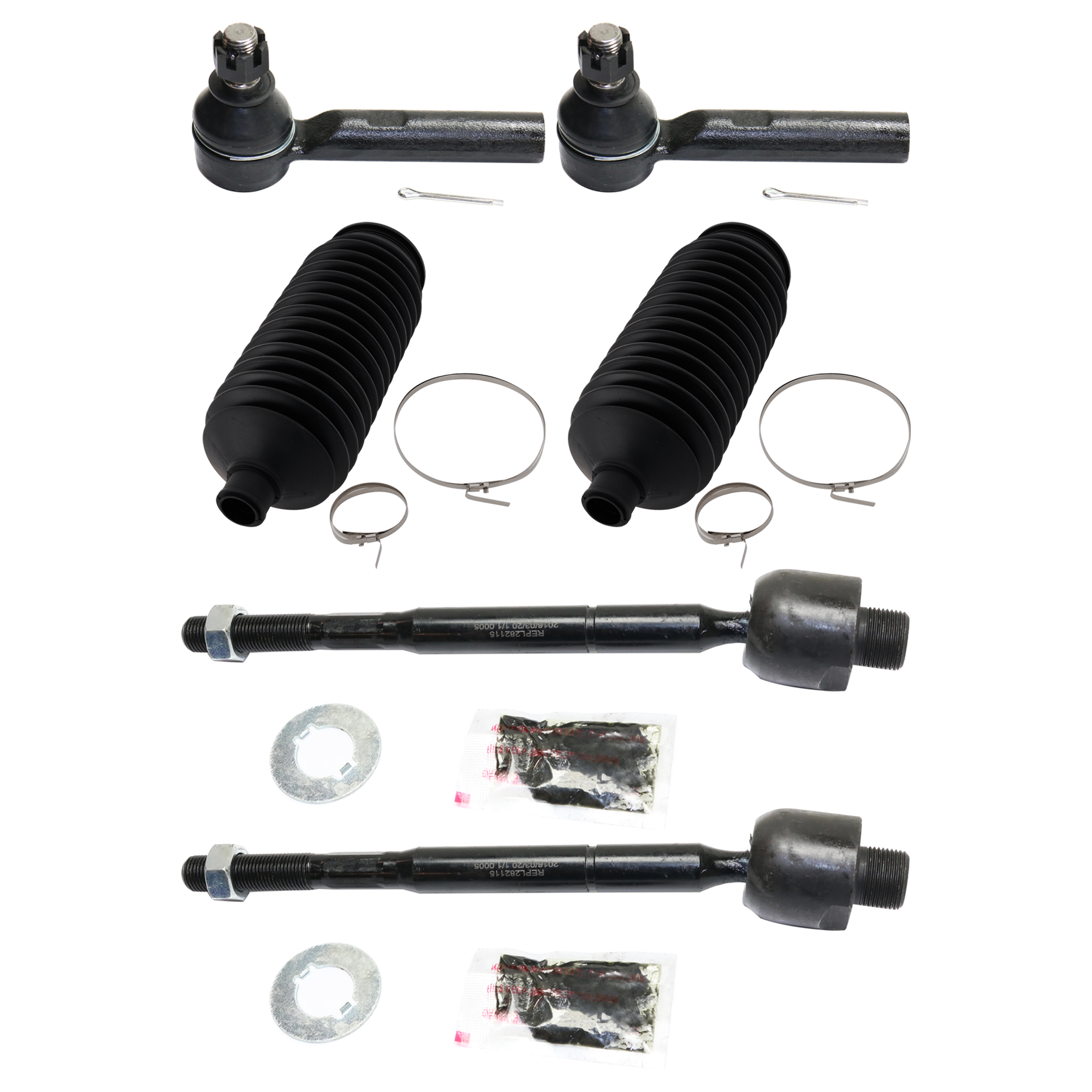 AM 4RUNNER GX470-03-09 FRONT TIE ROD RH AND LH Inner and Outer 6 pc kit with Steering Rack Boot SKU KIT 081324 C1032 OEM 1015043-2693301-4011964-455033