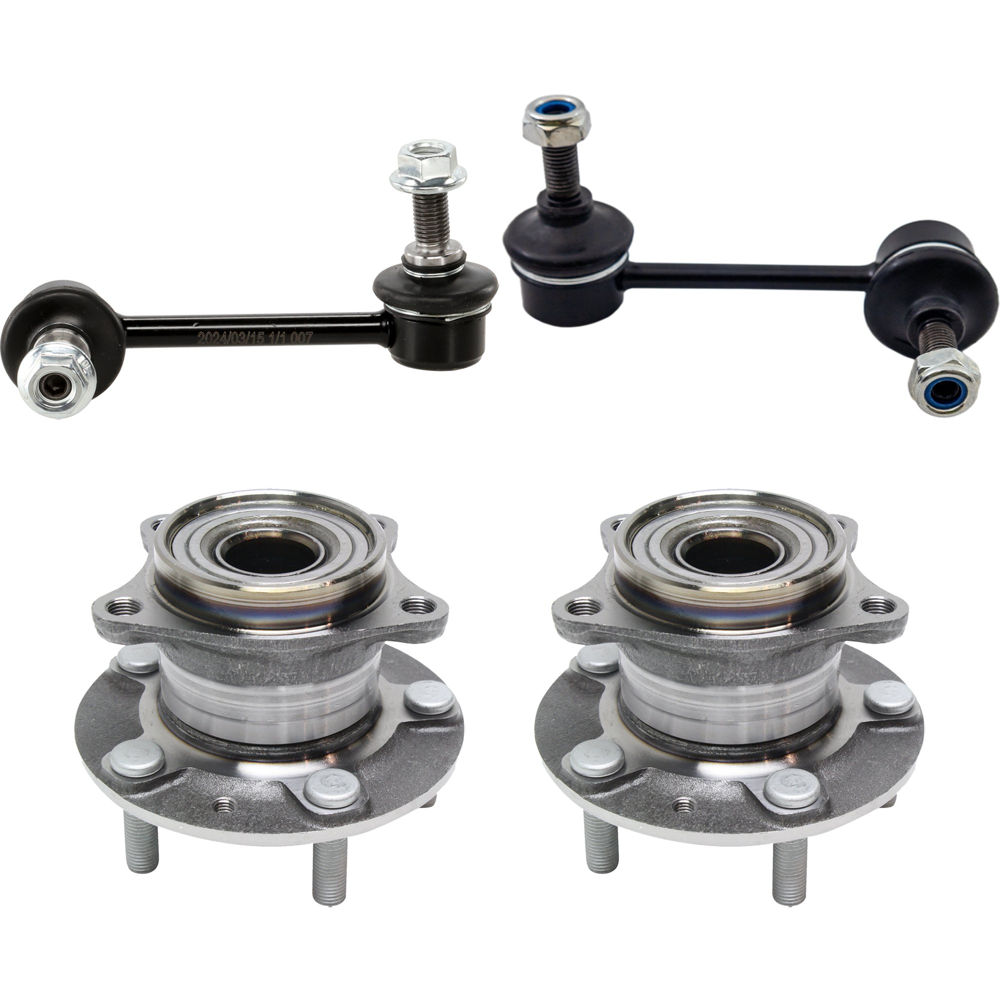 AM CX 7-07-12 REAR HUB ASSEMBLY RH AND LH 4 pc kit 5 Lugs with Sway Bar Link SKU KIT 081324 C1039