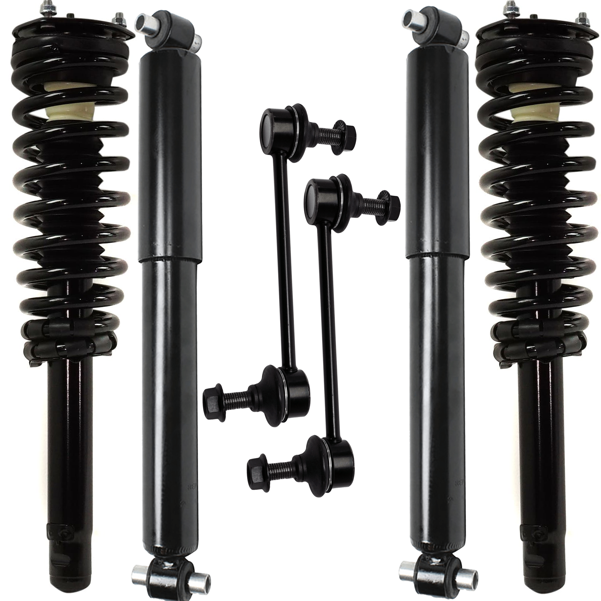AM FUSION 10-12 FULLY LOADED STRUT 6 pc Kit with Shock Absorber and Sway Bar Link SKU KIT 081324 C1101 OEM AE5Z18125A 6E5Z18125BA ASTL22