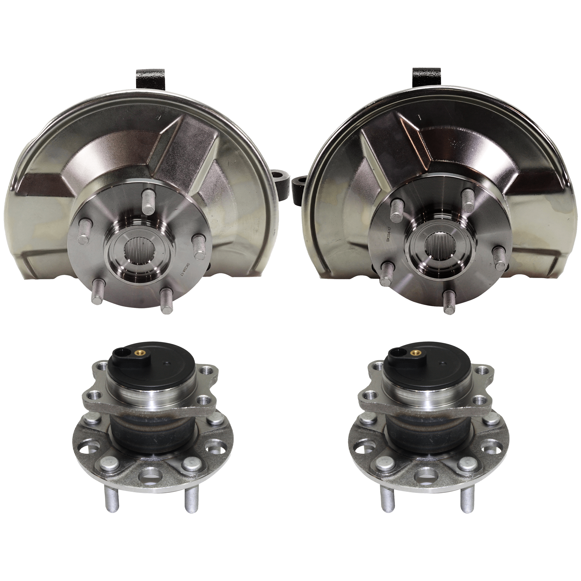 AM PATRIOT COMPASS 07-17 FRONT KNUCKLE RH AND LH 4 pc kit with Wheel Hub SKU KIT 081324 C1134 OEM 68088498AD 68088499AD 123332-5