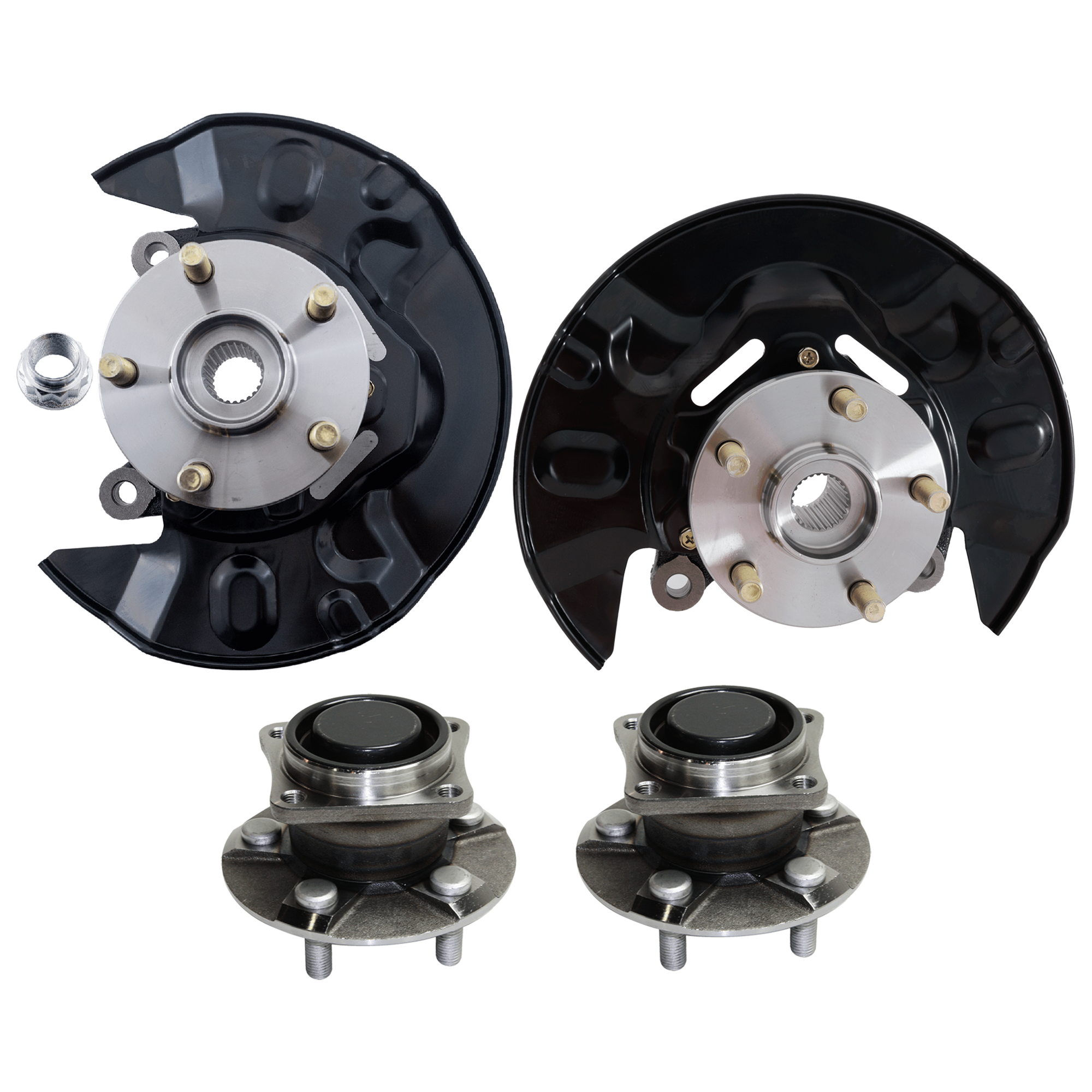 AM COROLLA 03-08 FRONT KNUCKLE RH AND LH 4 pc Kit Steering with Wheel Hub SKU KIT 081324 C1174 OEM 510070-9690700-4321219015-4350