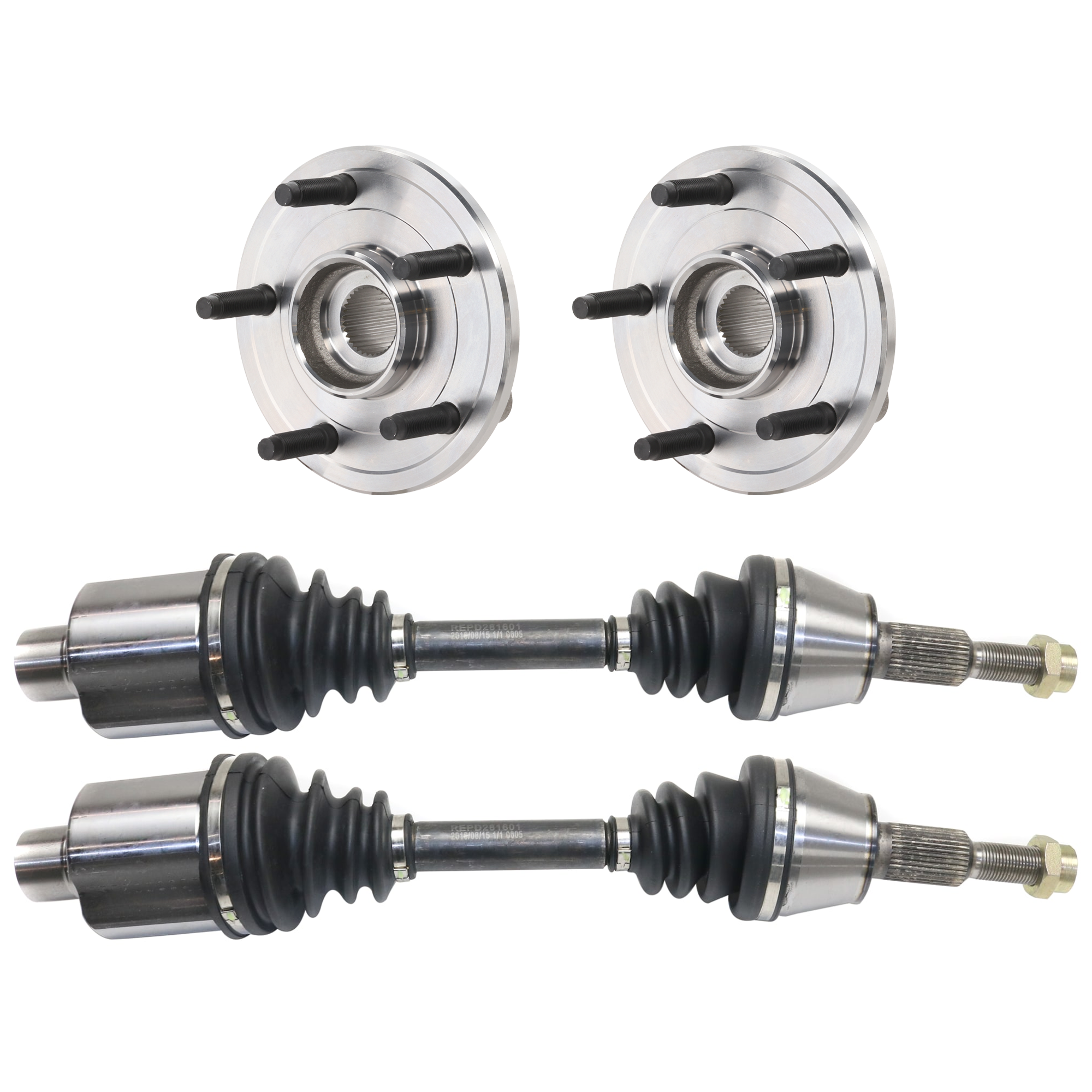 AM RAM 1500-02-05 FRONT CV AXLE ASSEMBLY RH AND LH 4 pc kit with Wheel Hub SKU KIT 081324 C1266 OEM 5072389AA 5072389AB 52070321AA