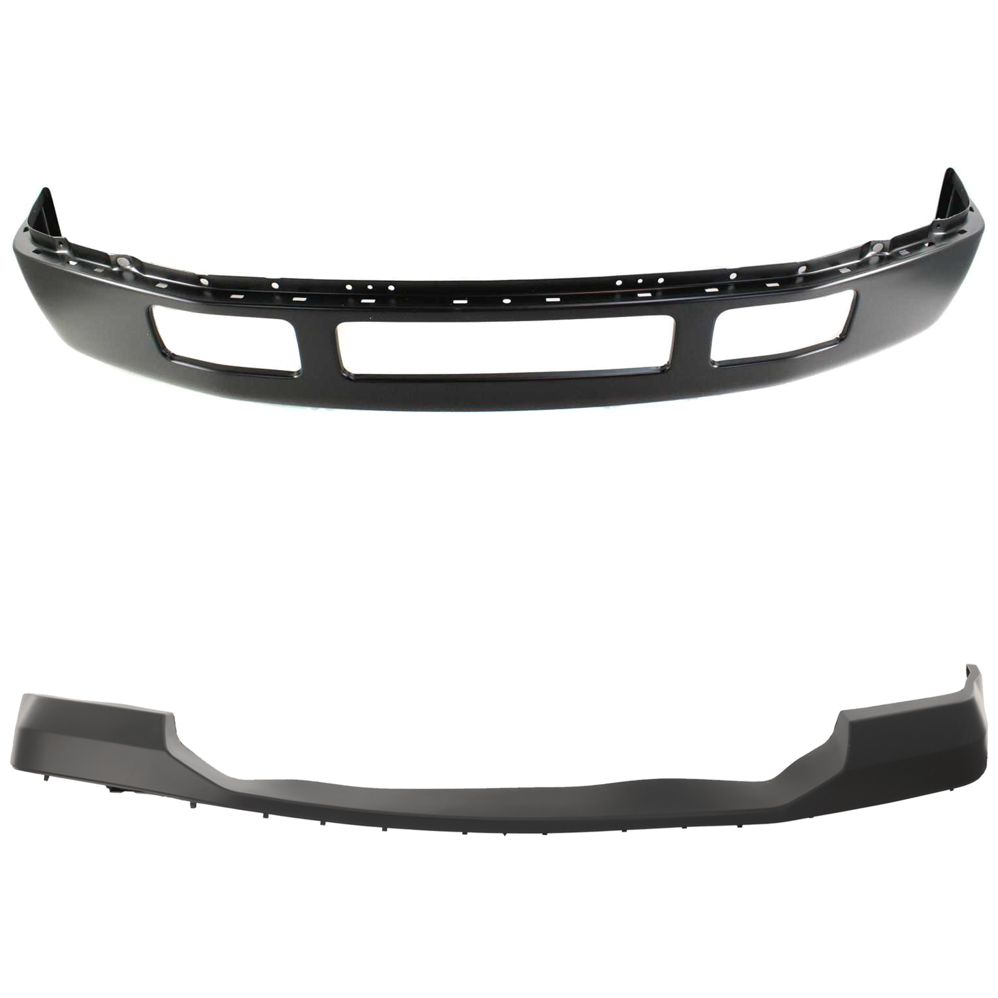 AM F 250 F 350 SUPER DUTY FRONT BUMPER 2 pc kit w Bumper Cover SKU KIT 081324 C1310 Partslink FO1002393 FO1000607 OEM 5C3Z17757CAA 6C3Z17D957AA