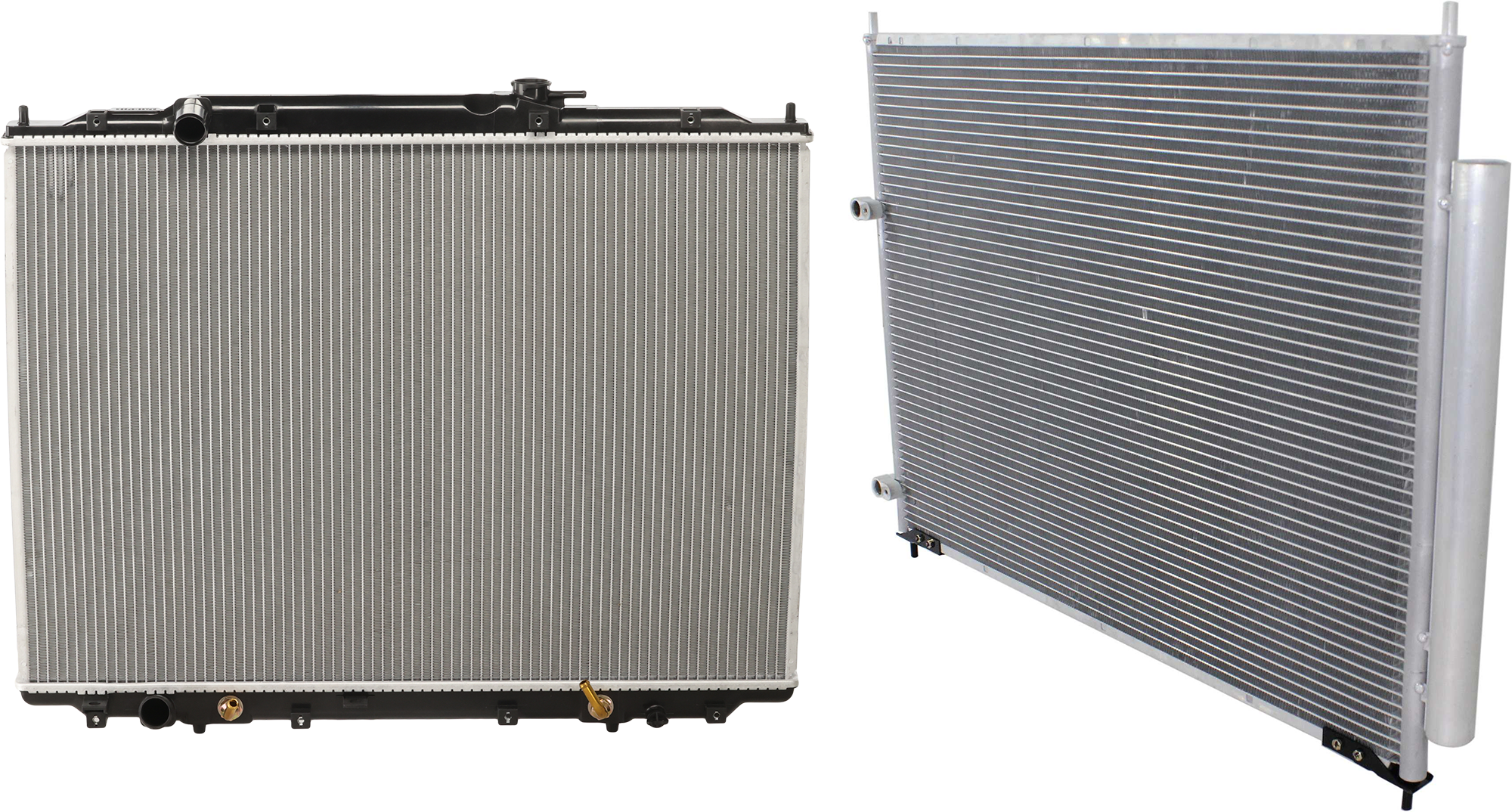 AM RIDGELINE 06-09 RADIATOR 2 pc kit 6 cyl. 3.5L Engine SKU KIT 081324 C1374 Partslink HO3010220 HO3030138 OEM 19010RJEA52-80110SJCA01
