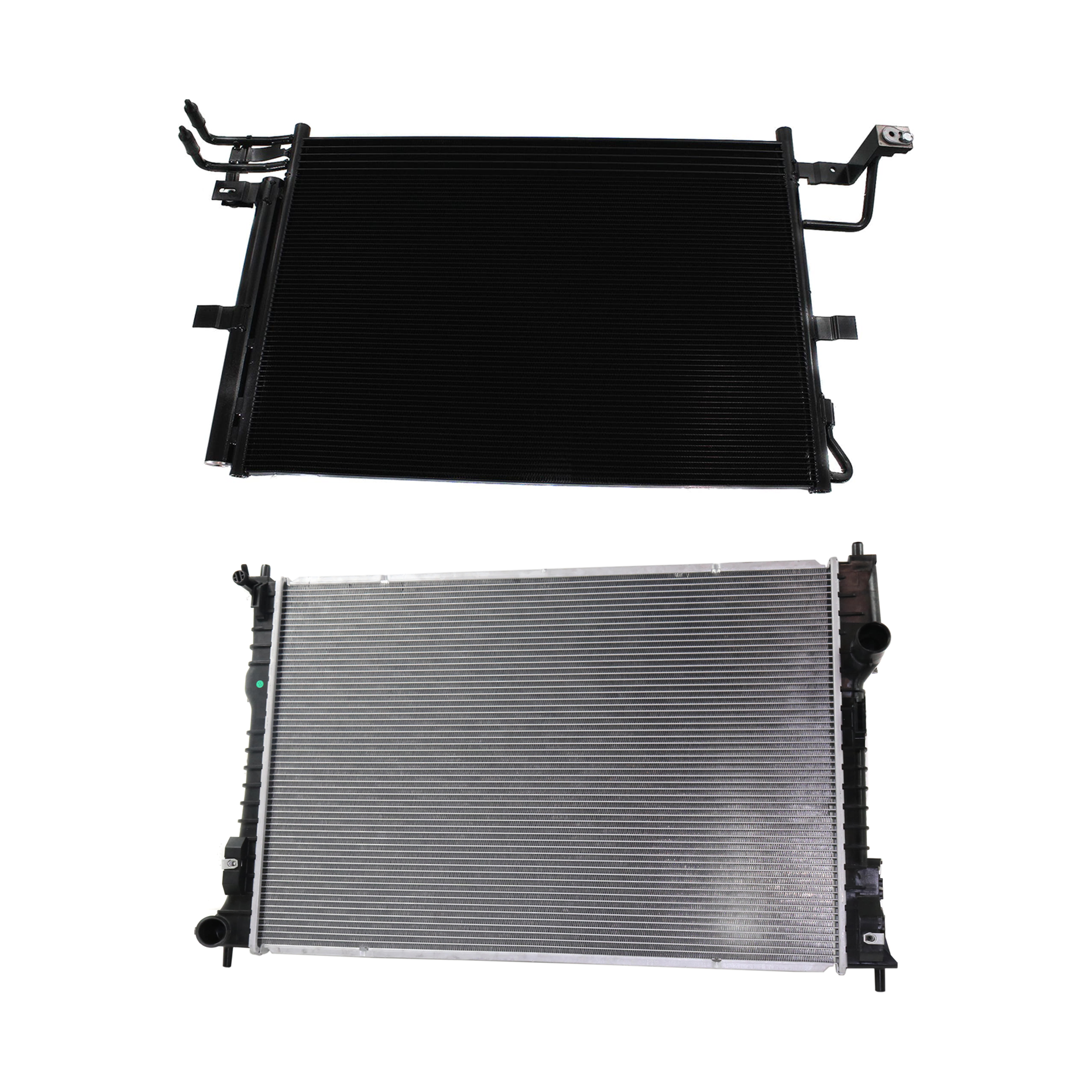 AM EXPLORER 11-19 RADIATOR 2 pc kit with A C Condenser SKU KIT 081324 C1379 Partslink FO3030232 OEM EB5Z8005A EB5Z19712G EB5Z19712