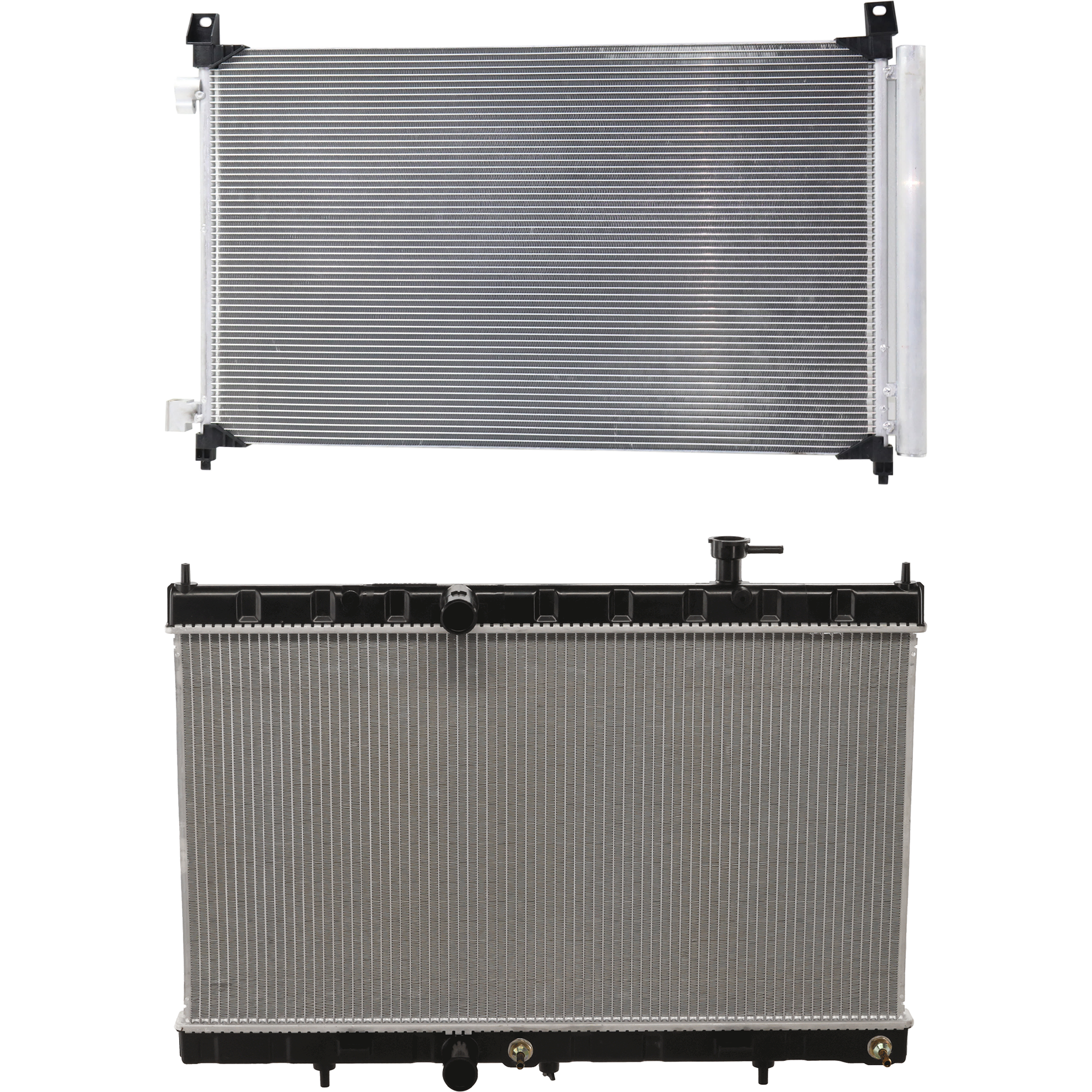 AM ROGUE 14-20 RADIATOR 2 pc kit 4 cyl. 2.5L Engine SKU KIT 081324 C1380 Partslink NI3010231 NI3030175 OEM 214604BA0A 92100ABA3A