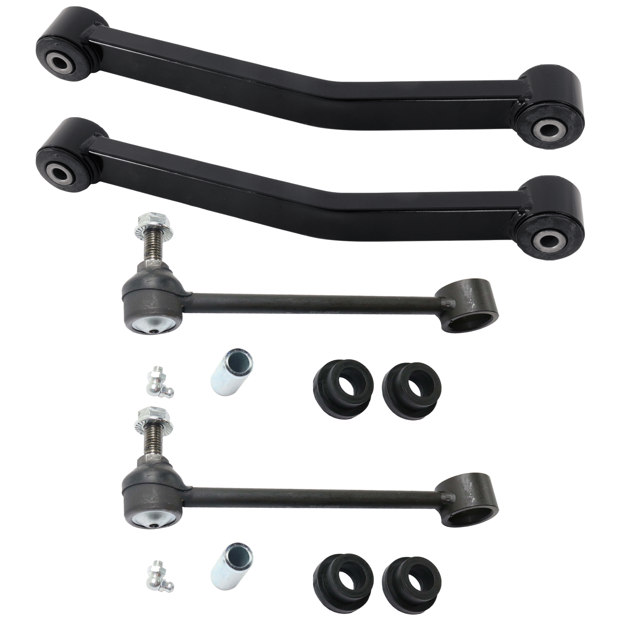 AM WRANGLER 07-17 WRANGLER JK 18-18 REAR REAR CONTROL ARM RH AND LH Upper w o ball joint s 4 pc Kit with Sway Bar Link SKU KIT 081324 C1500 OEM 18391-2651634-5451425-10386415